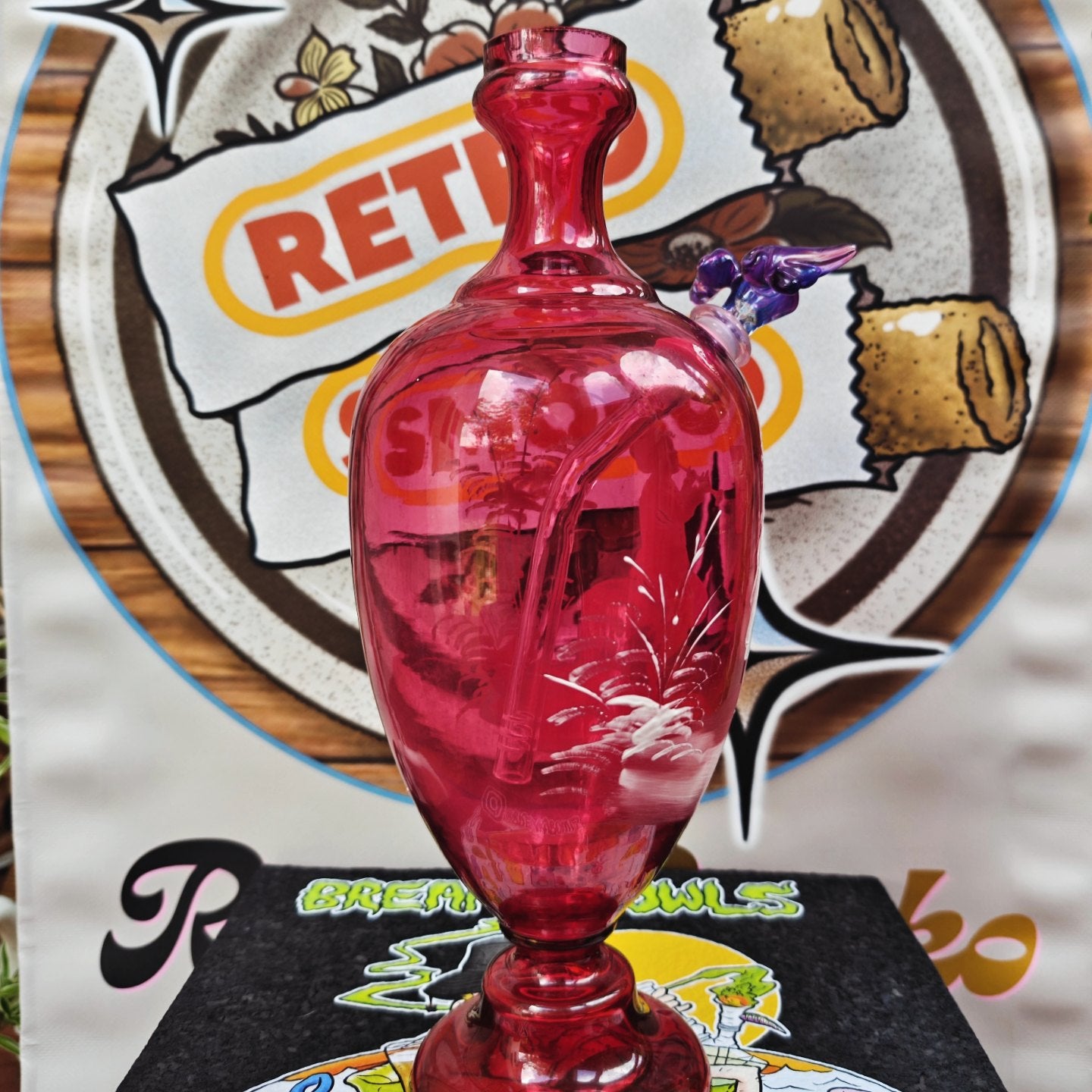 1890s mary gregory urn vase bong