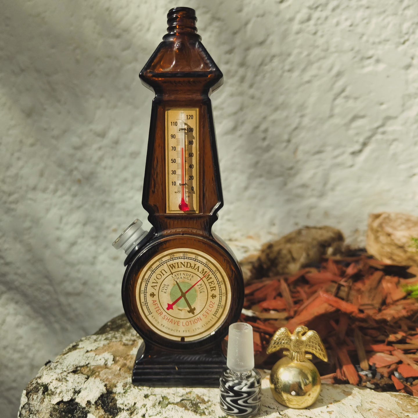 1696 avon 'weather or not' thermometer bong