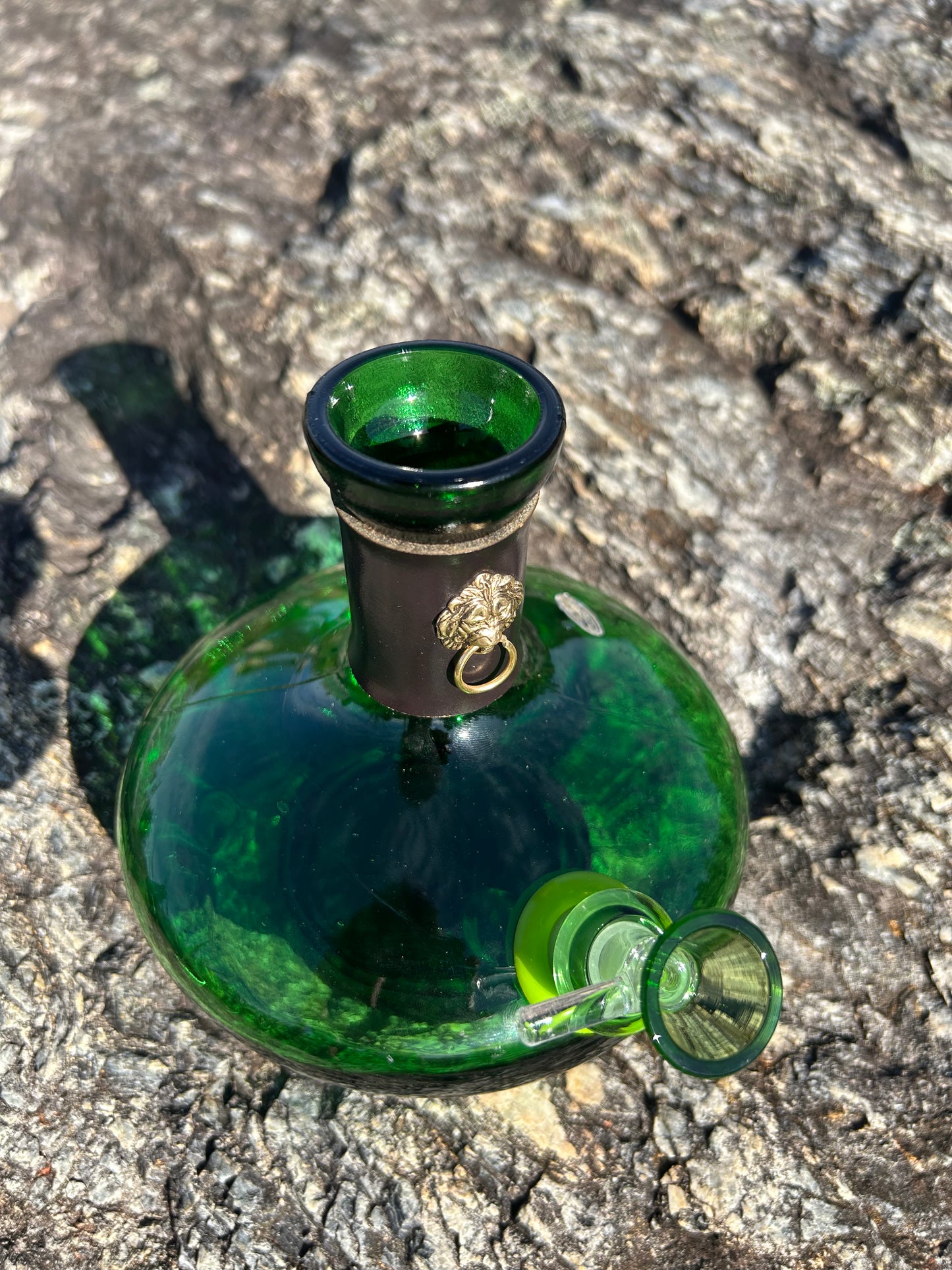 Green glass lion duo 1960’s