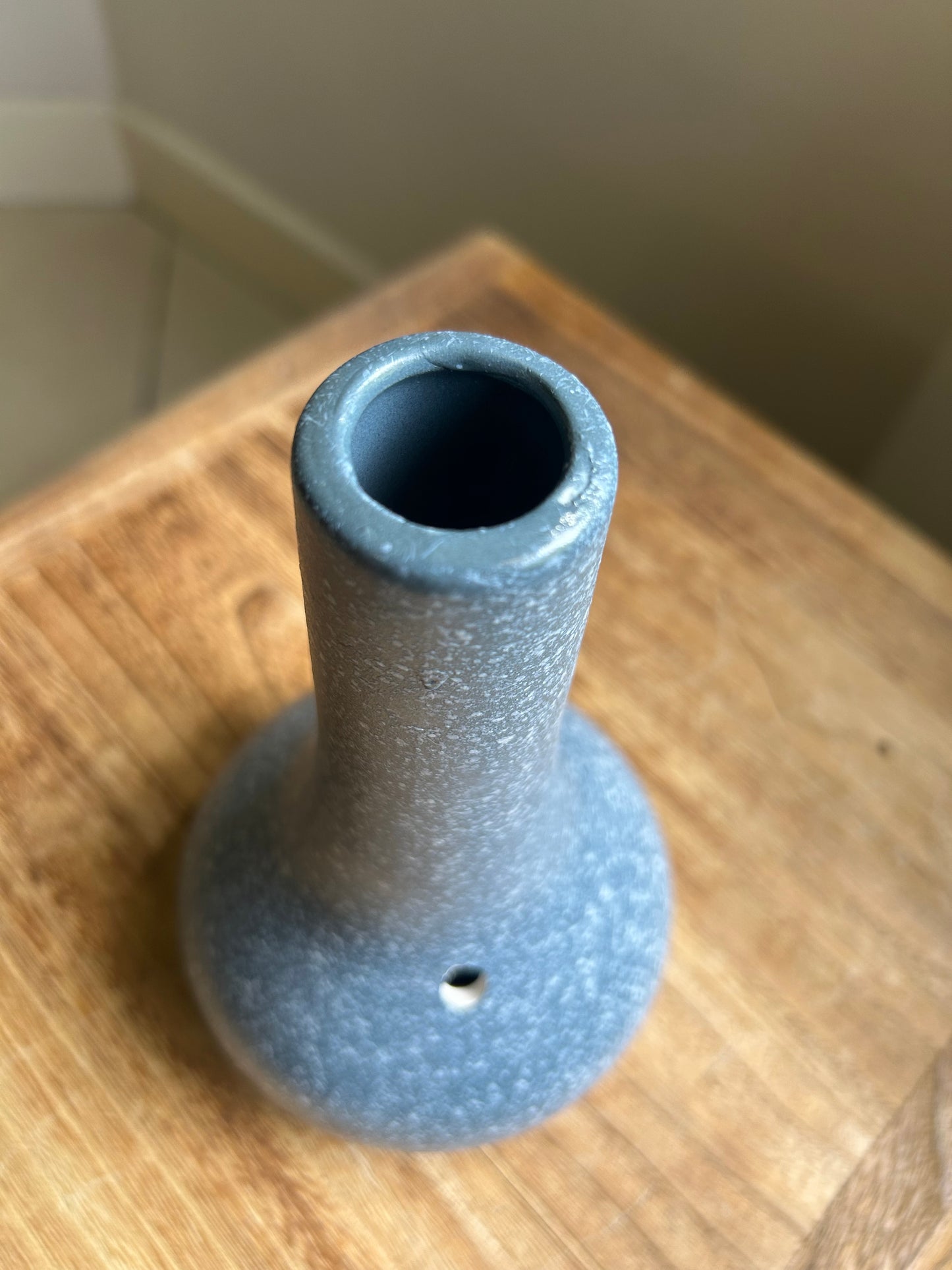 1960s speckled stone vase