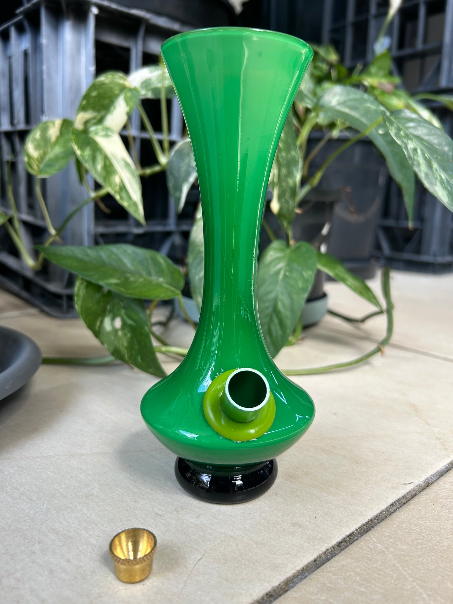 Midcentury Scandinavian green vase