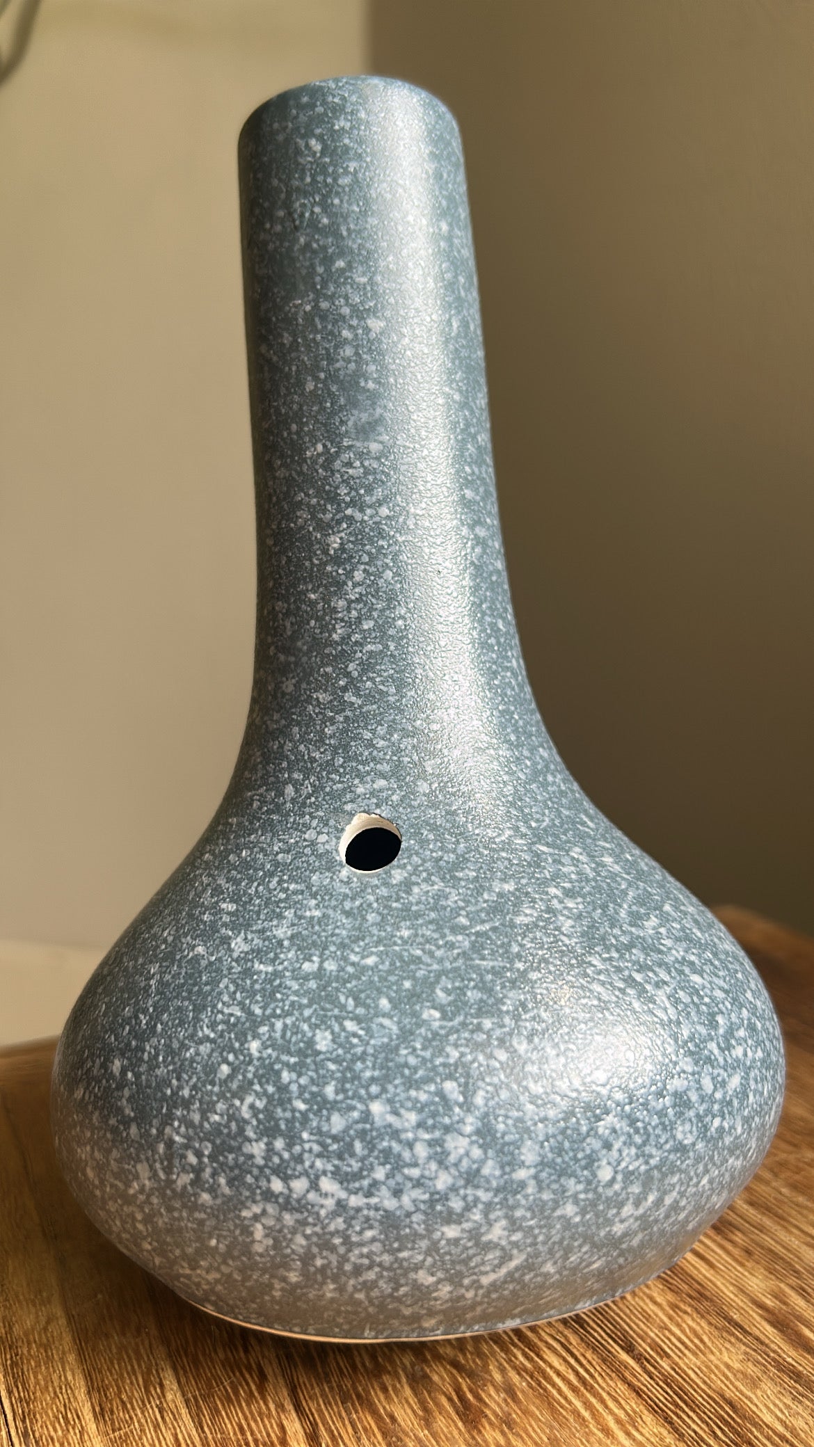 1960s speckled stone vase