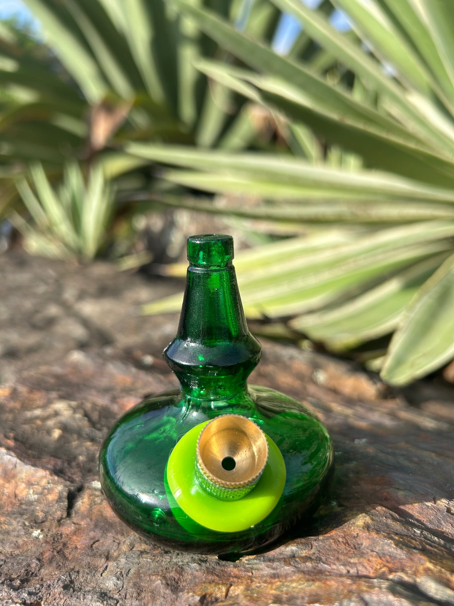 Green glass lion duo 1960’s
