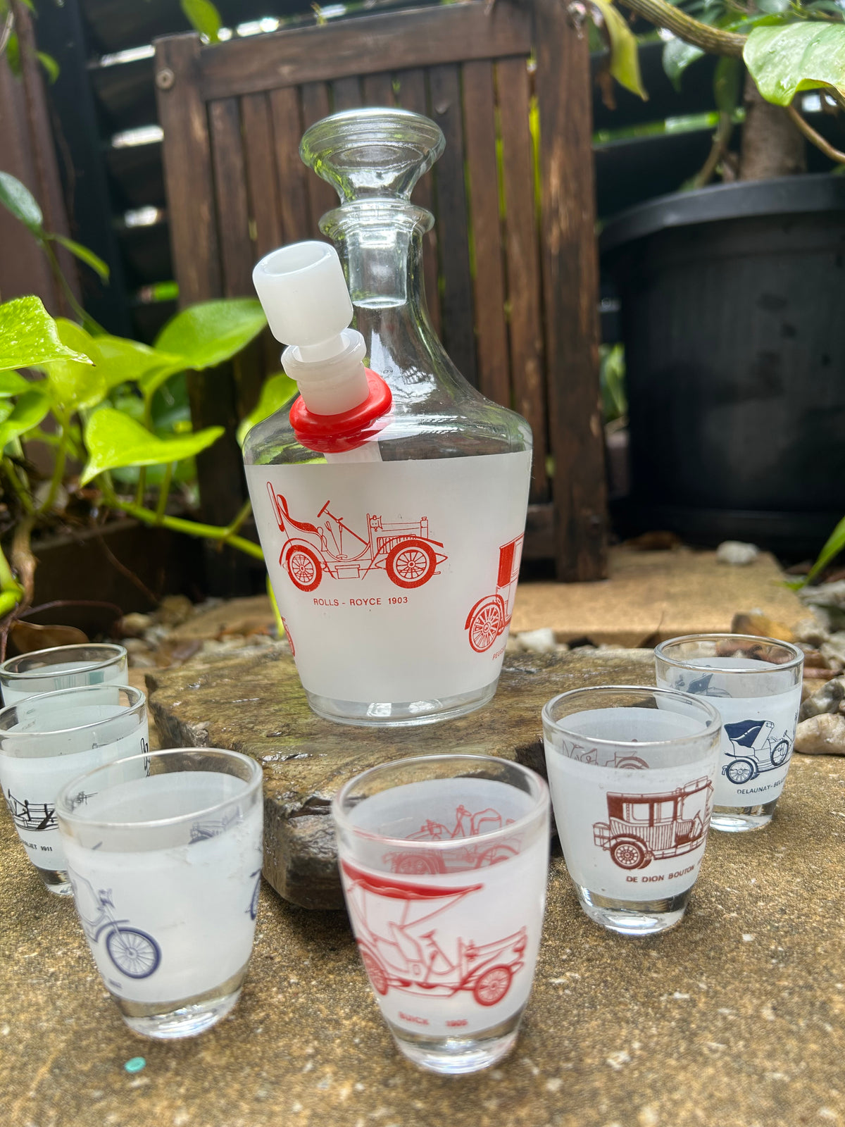The Vintage Motorist 1960s French Automotive Decanter Set