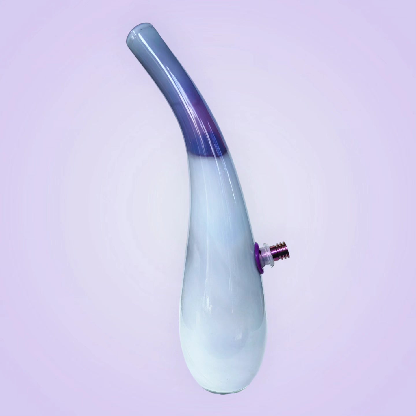 retro swung neck art glass vase bong with pink titanium bowl