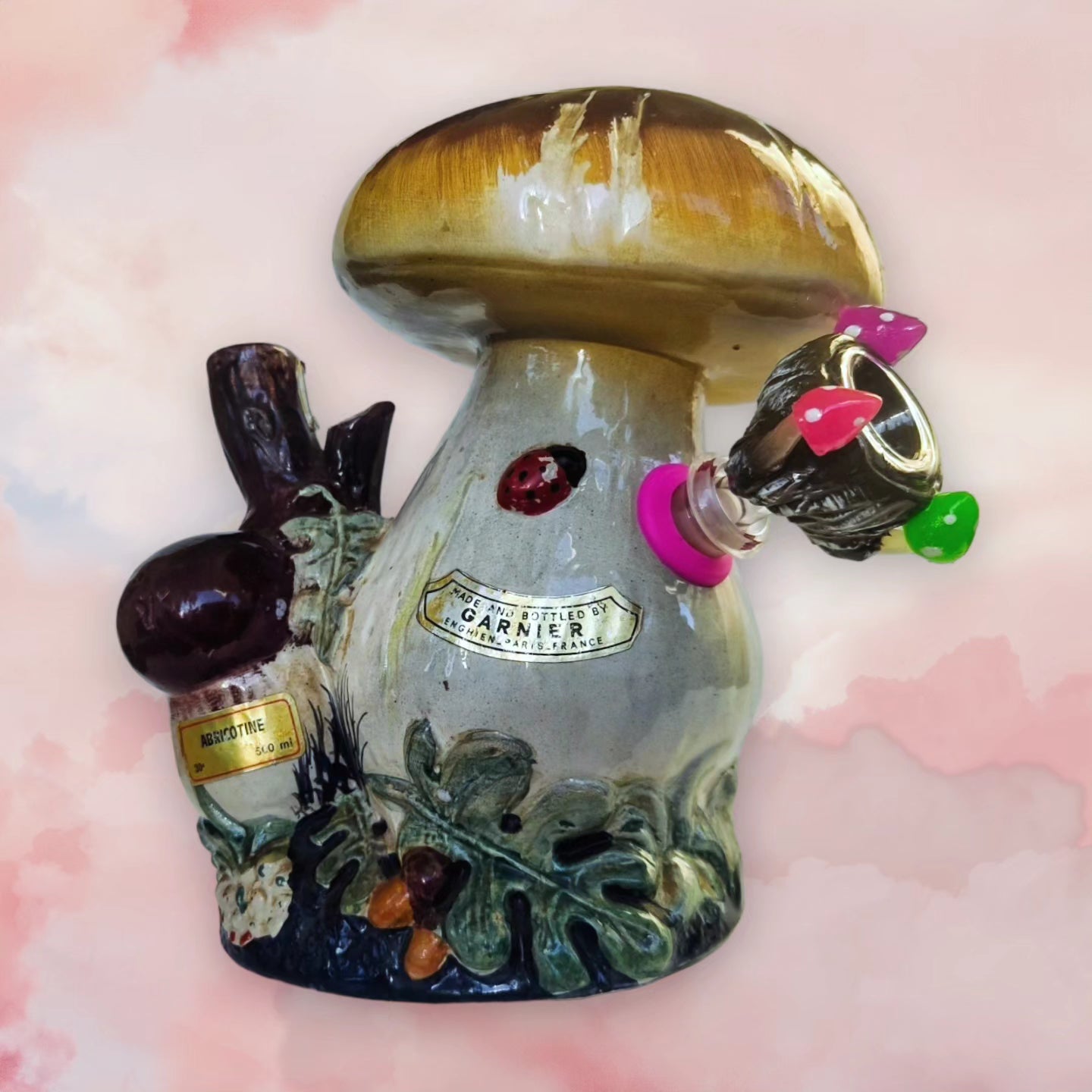 1960s Italian lartistica clemente FD vini garnier toadstool mushroom decanter bong