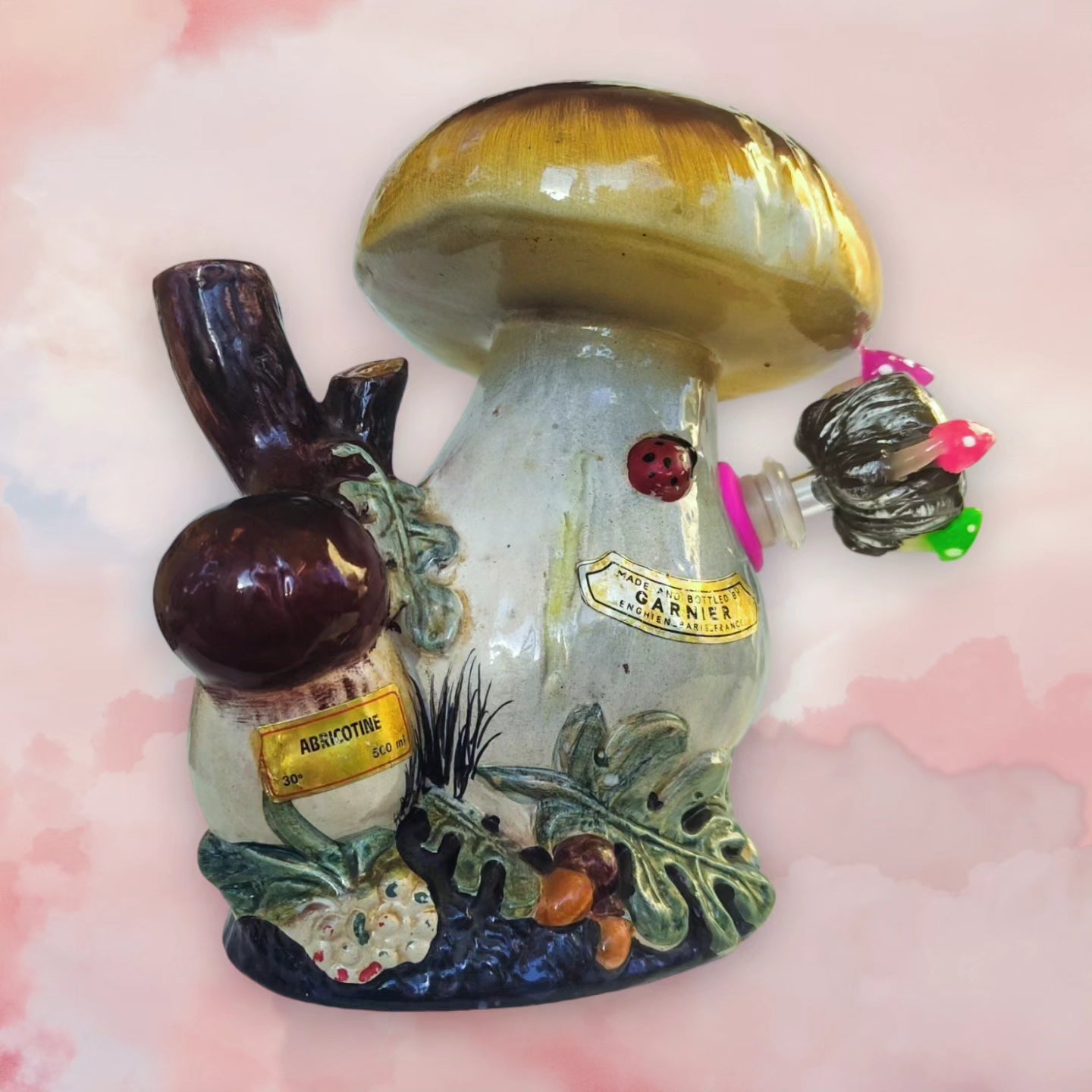 1960s Italian lartistica clemente FD vini garnier toadstool mushroom decanter bong