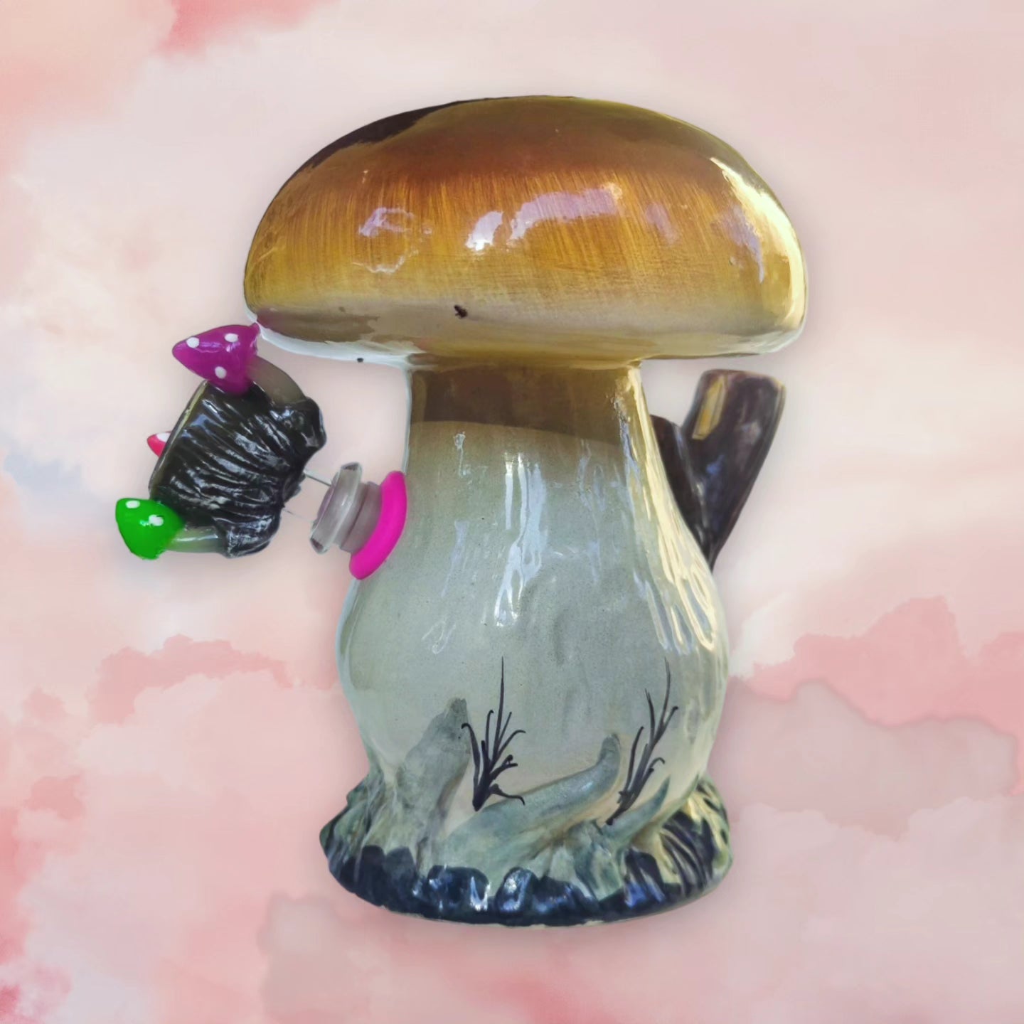 1960s Italian lartistica clemente FD vini garnier toadstool mushroom decanter bong