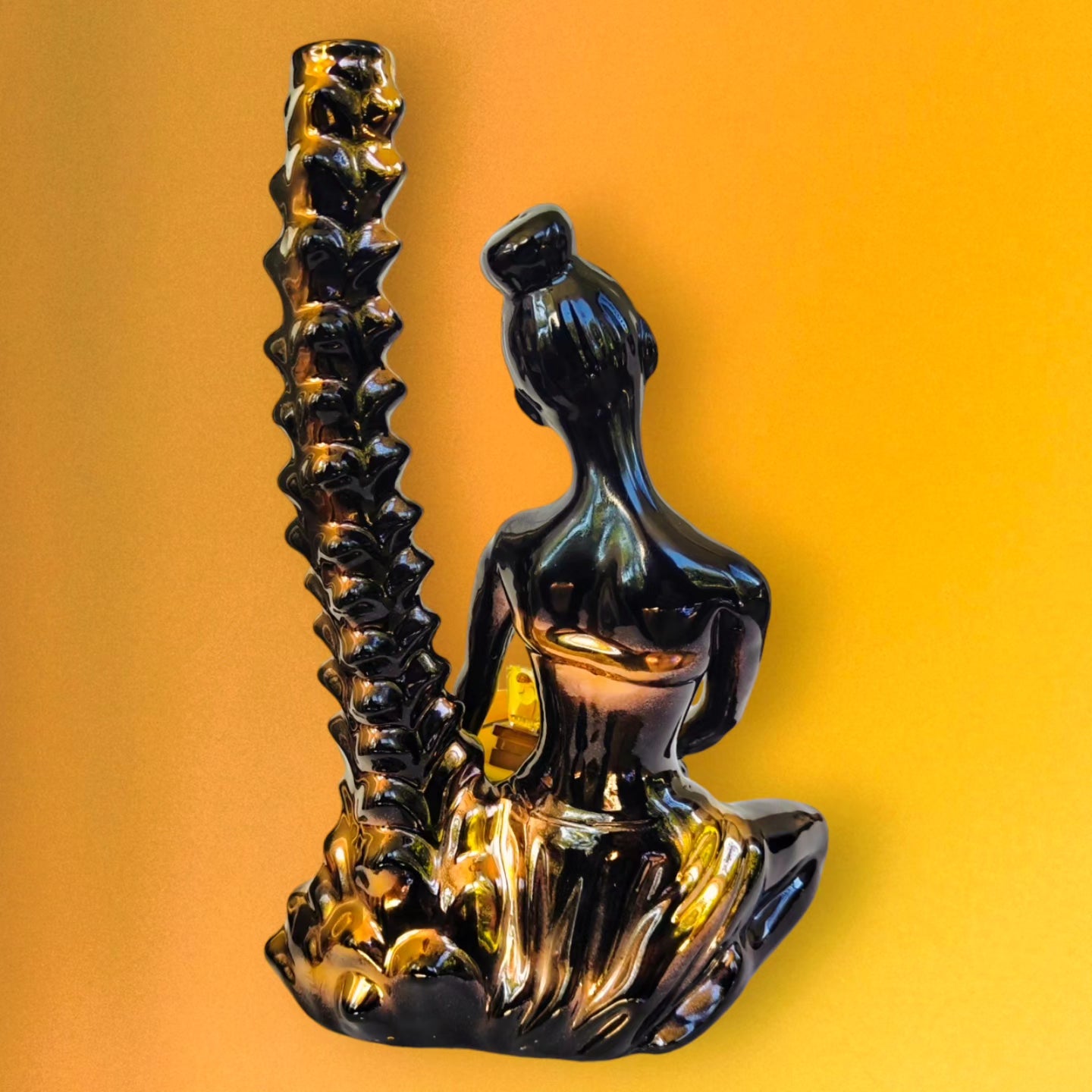 1970s french garnier palm tree lady decanter bong