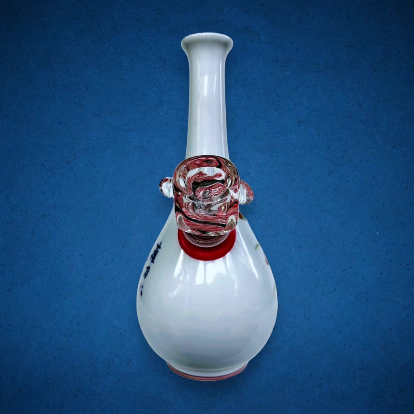 vintage chinese floral bud vase bong