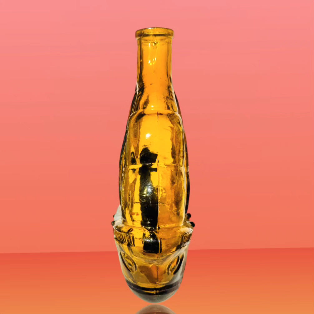 1970s amber glass sailing ship bong