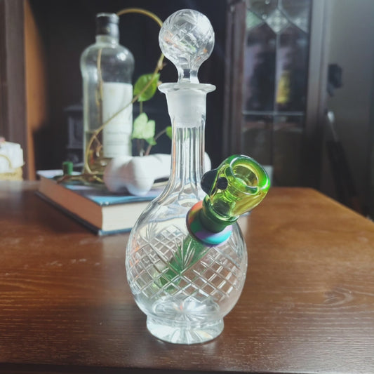 1960s mini crystal decanter bong