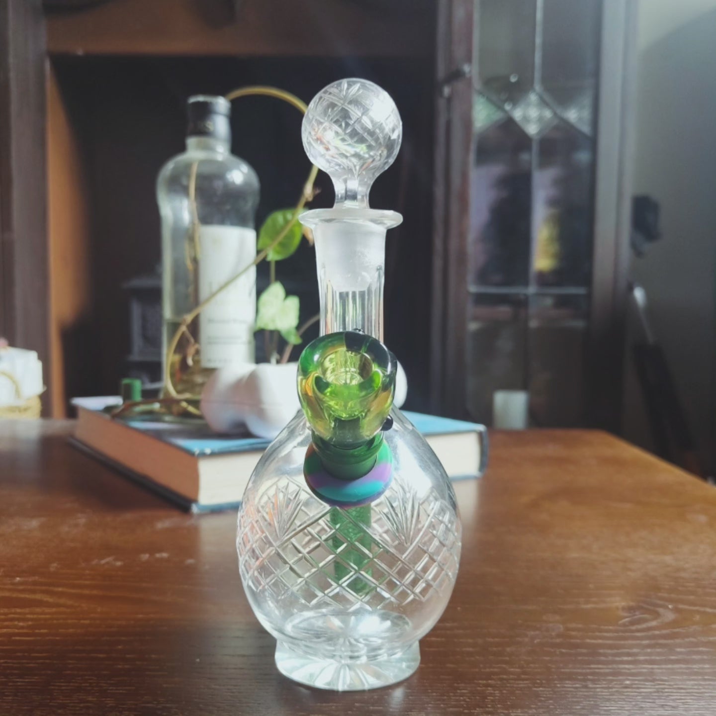 1960s mini crystal decanter bong