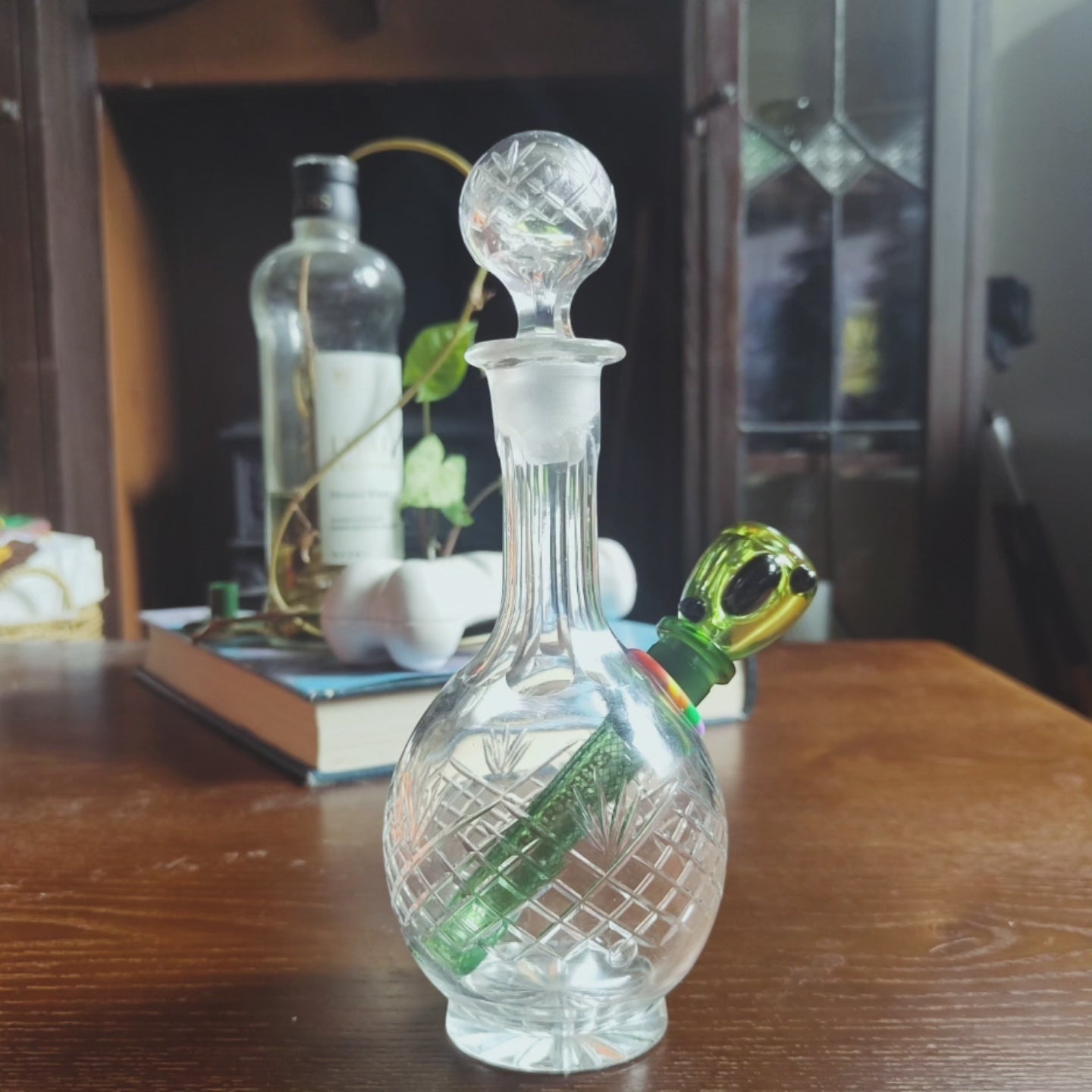 1960s mini crystal decanter bong