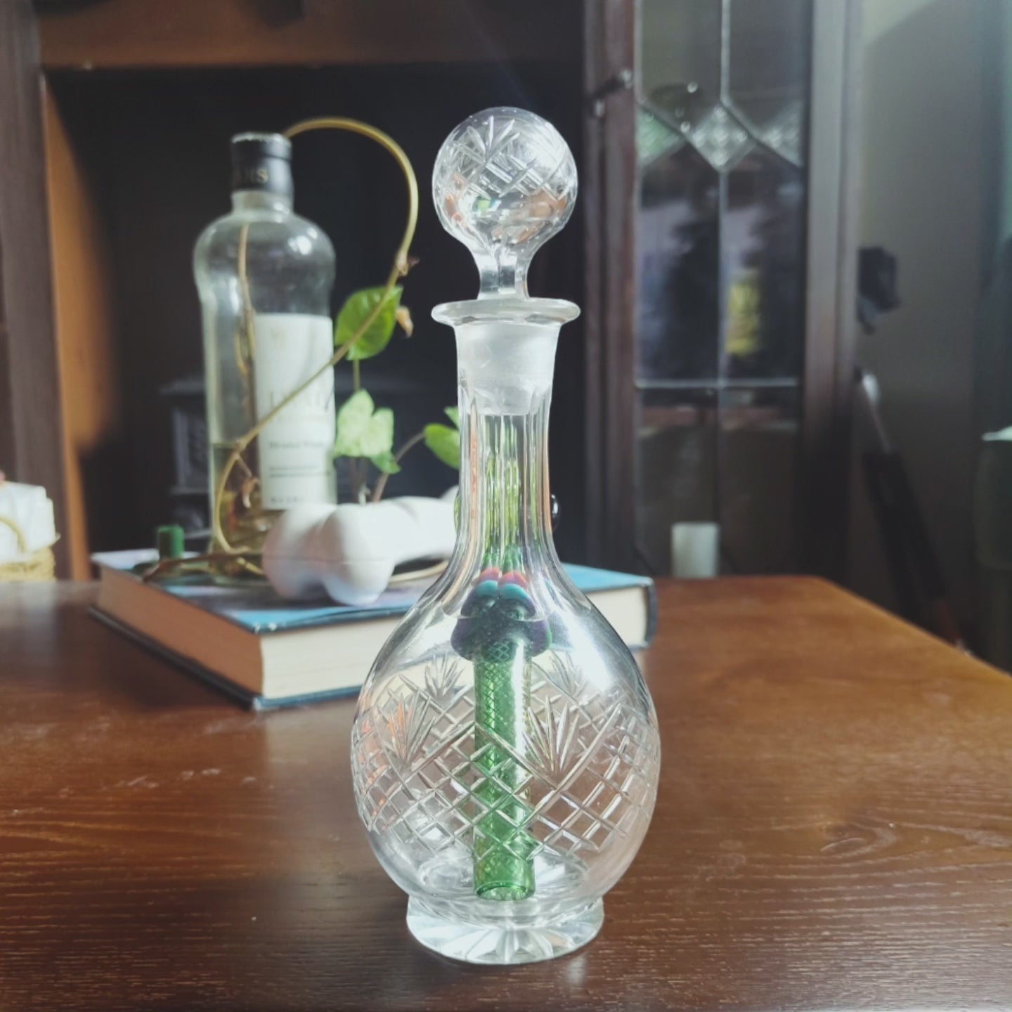 1960s mini crystal decanter bong