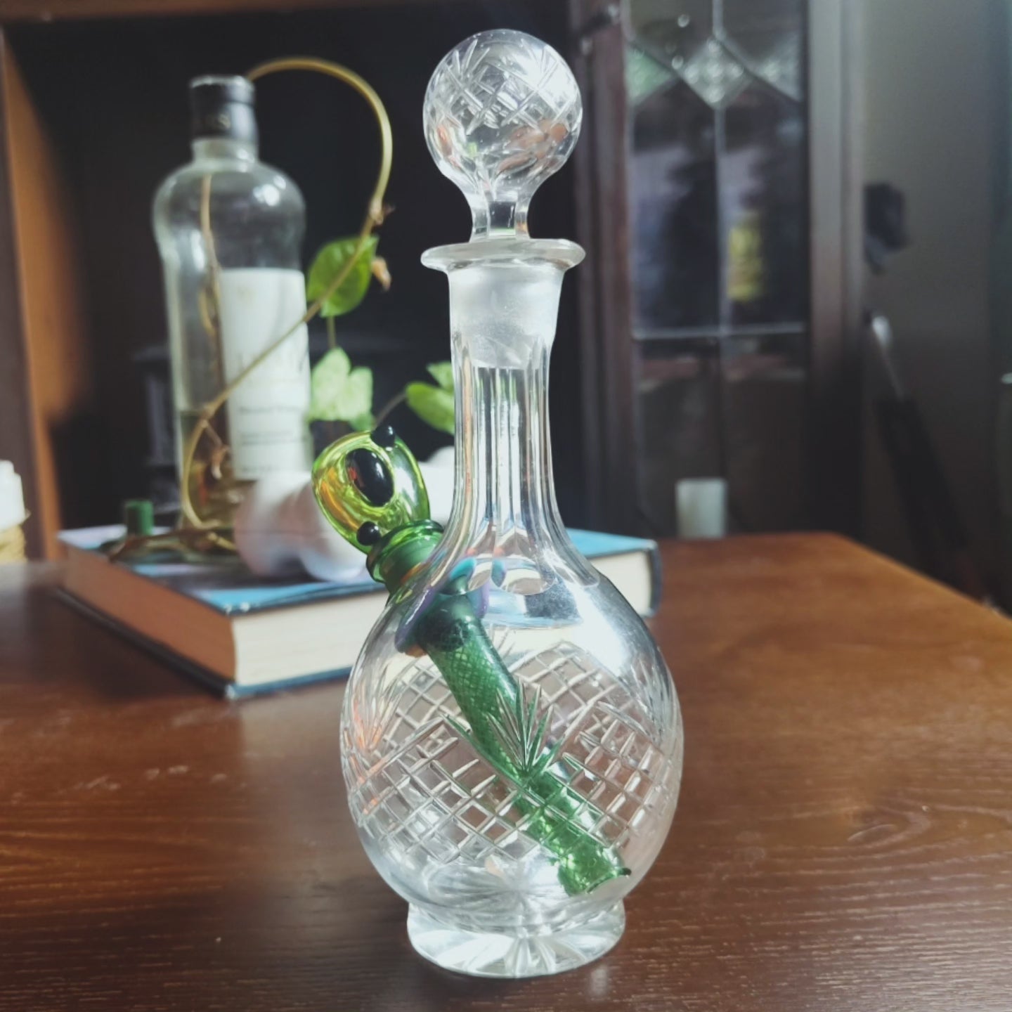 1960s mini crystal decanter bong