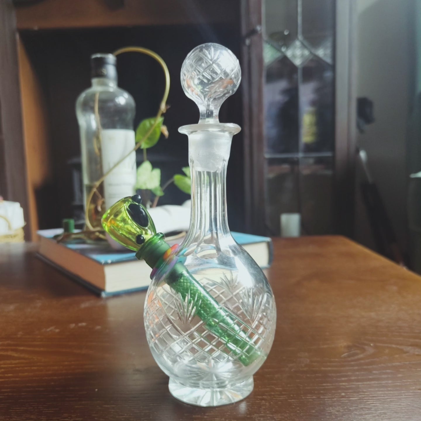 1960s mini crystal decanter bong