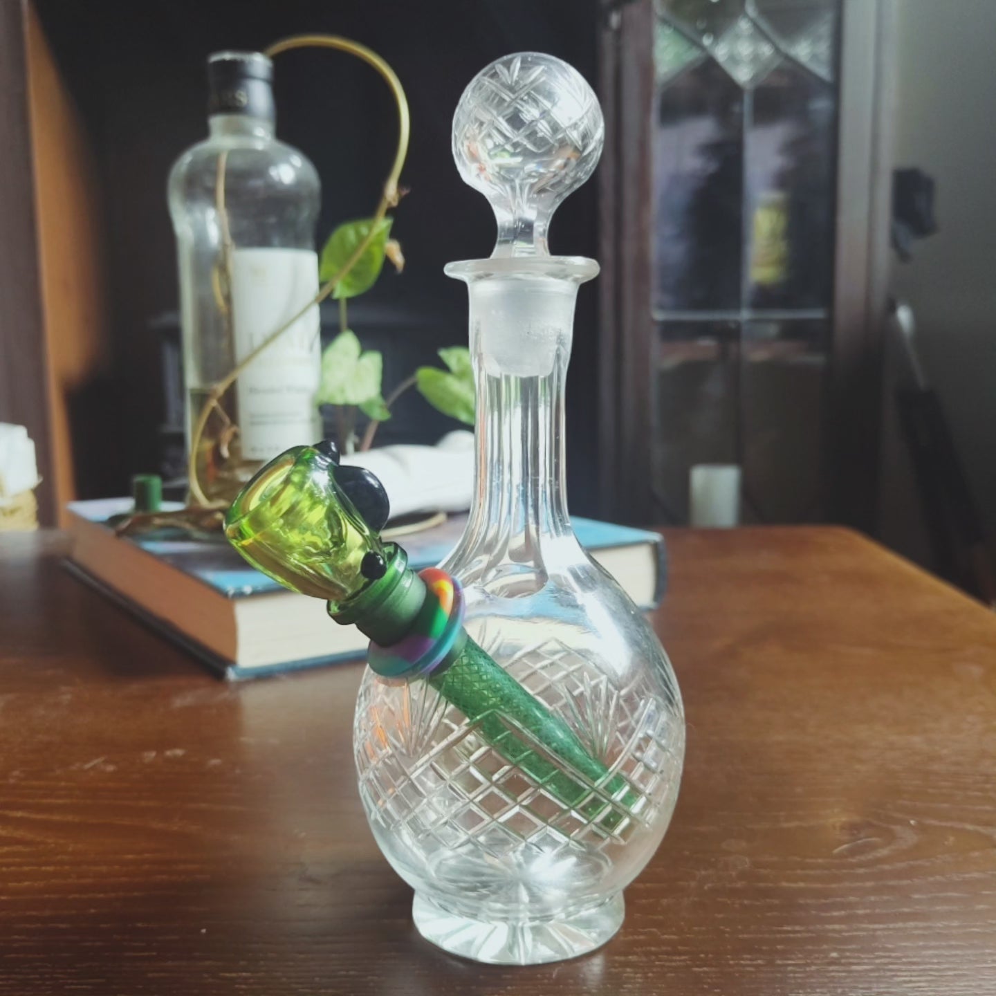 1960s mini crystal decanter bong