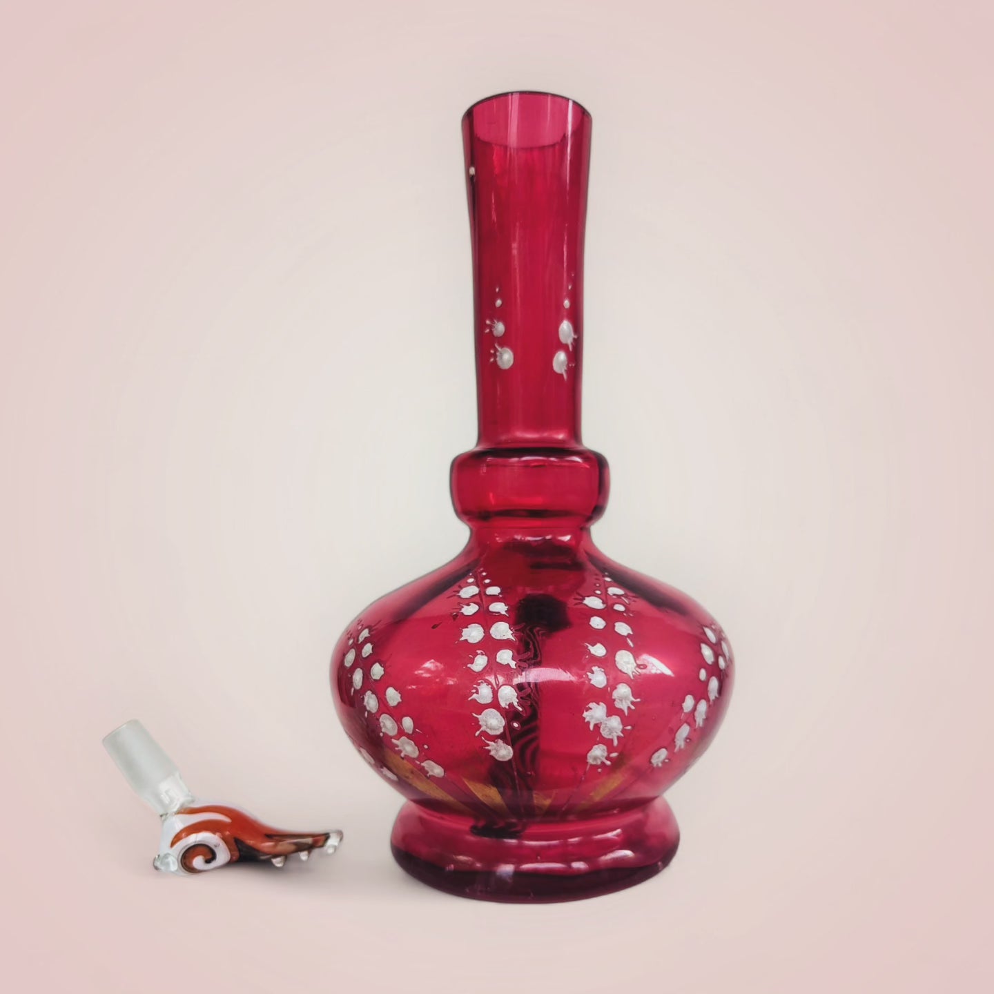 1940s cranberry glass chaos bong