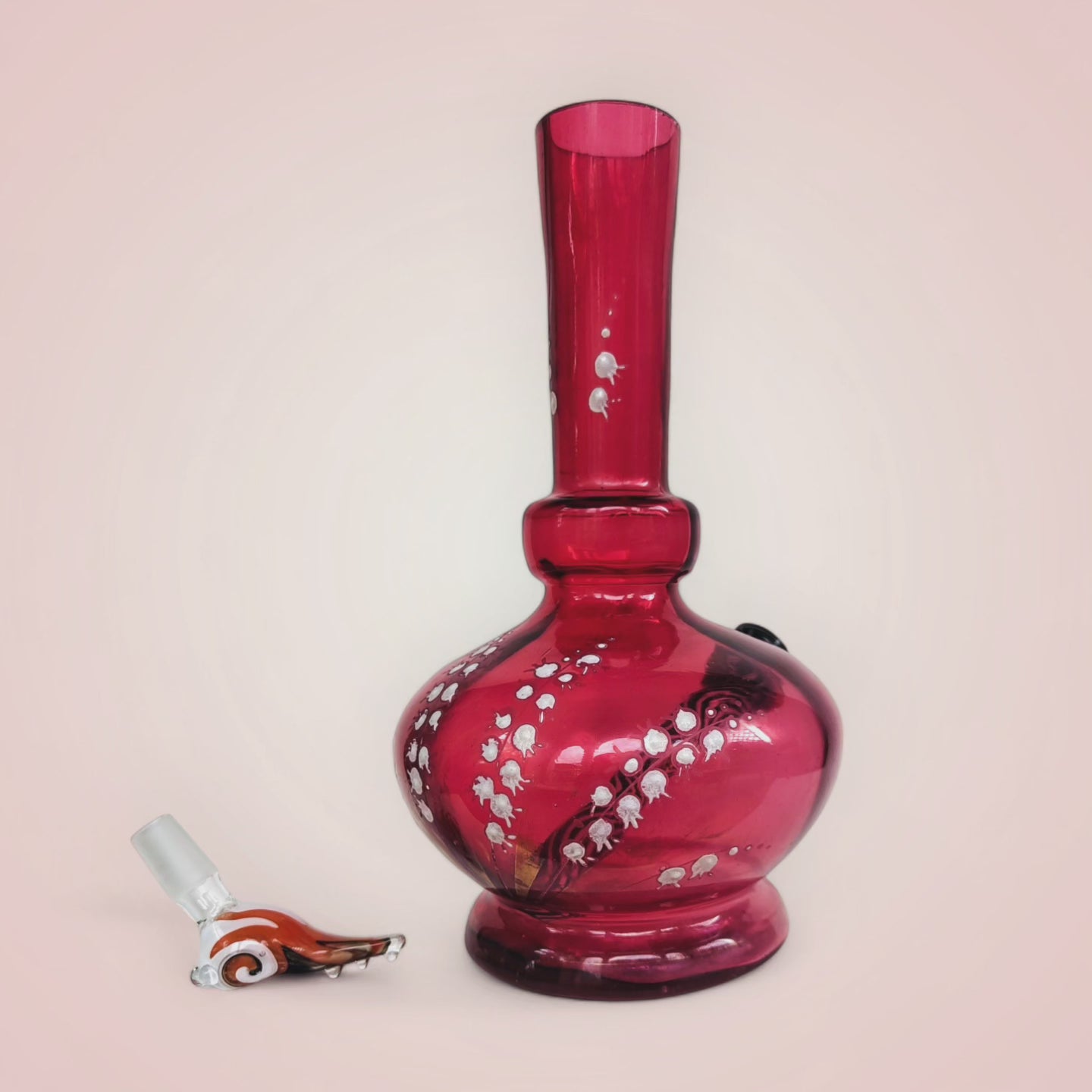 1940s cranberry glass chaos bong