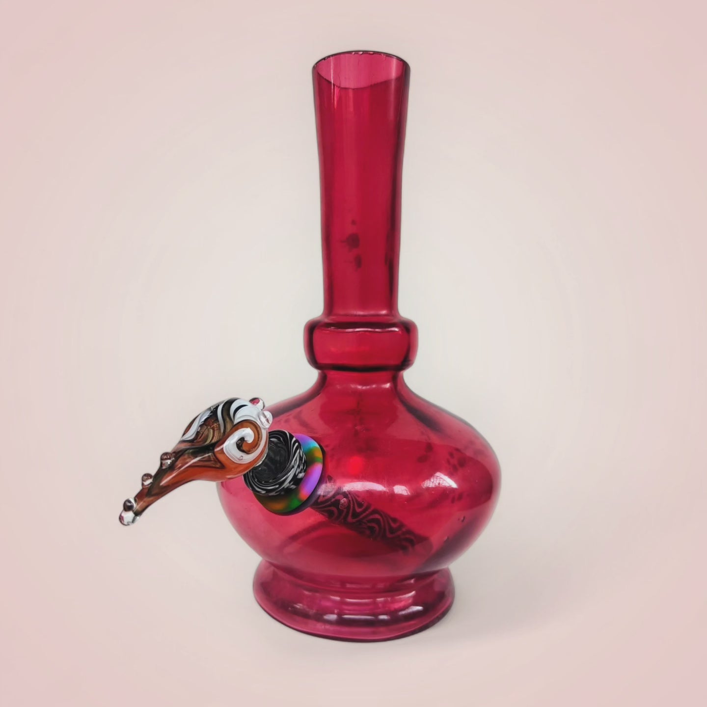 1940s cranberry glass chaos bong