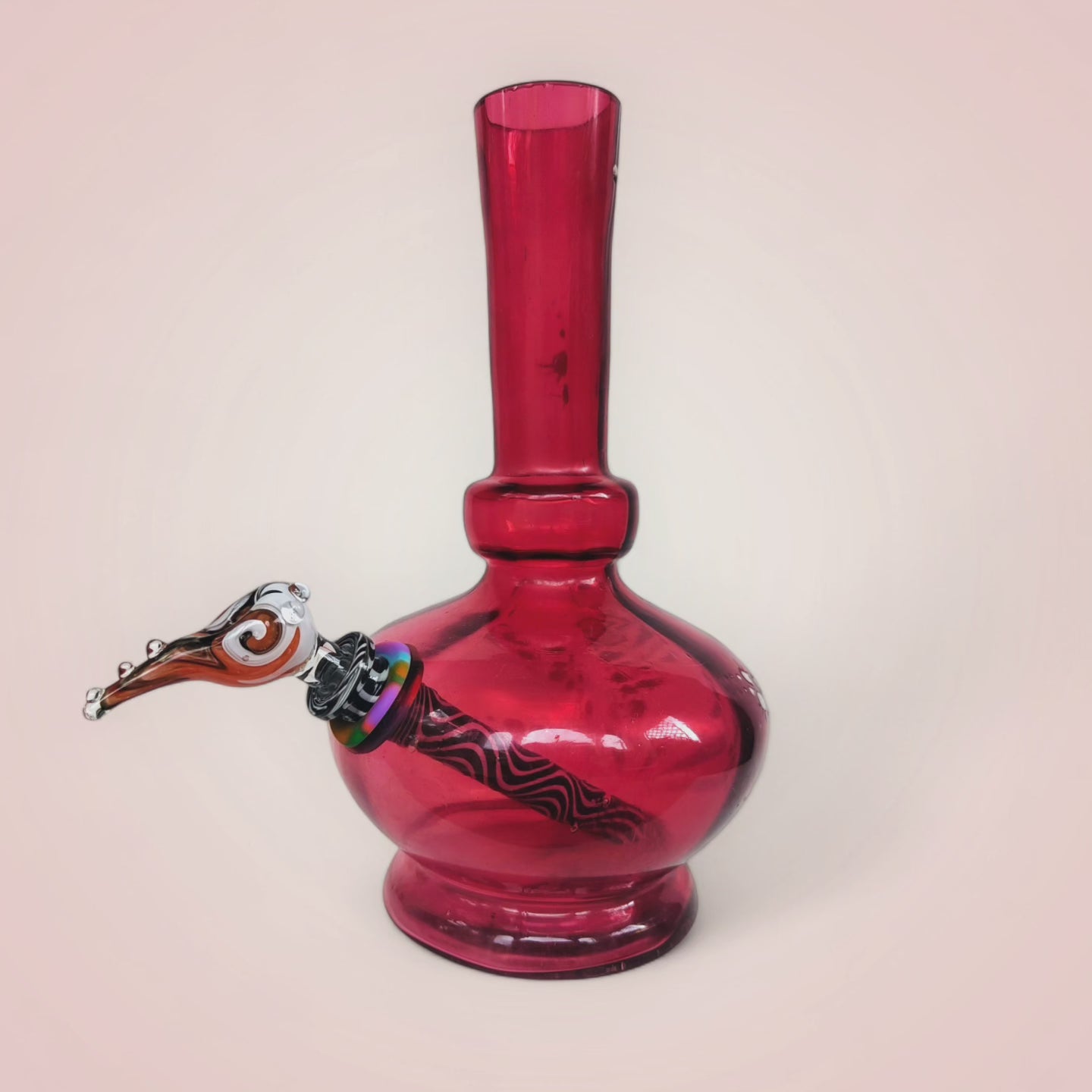 1940s cranberry glass chaos bong