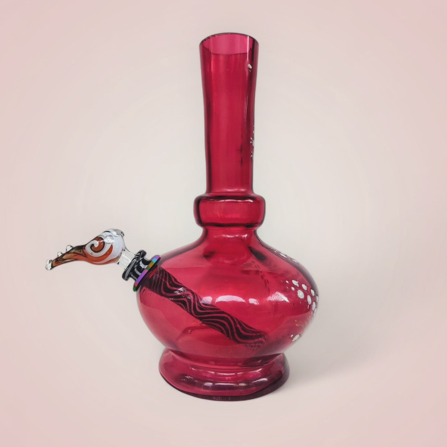 1940s cranberry glass chaos bong