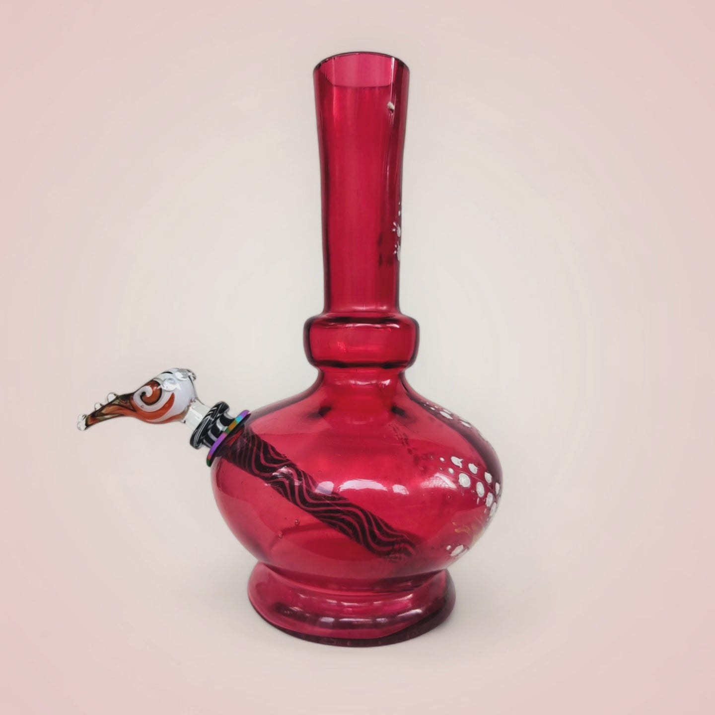 1940s cranberry glass chaos bong