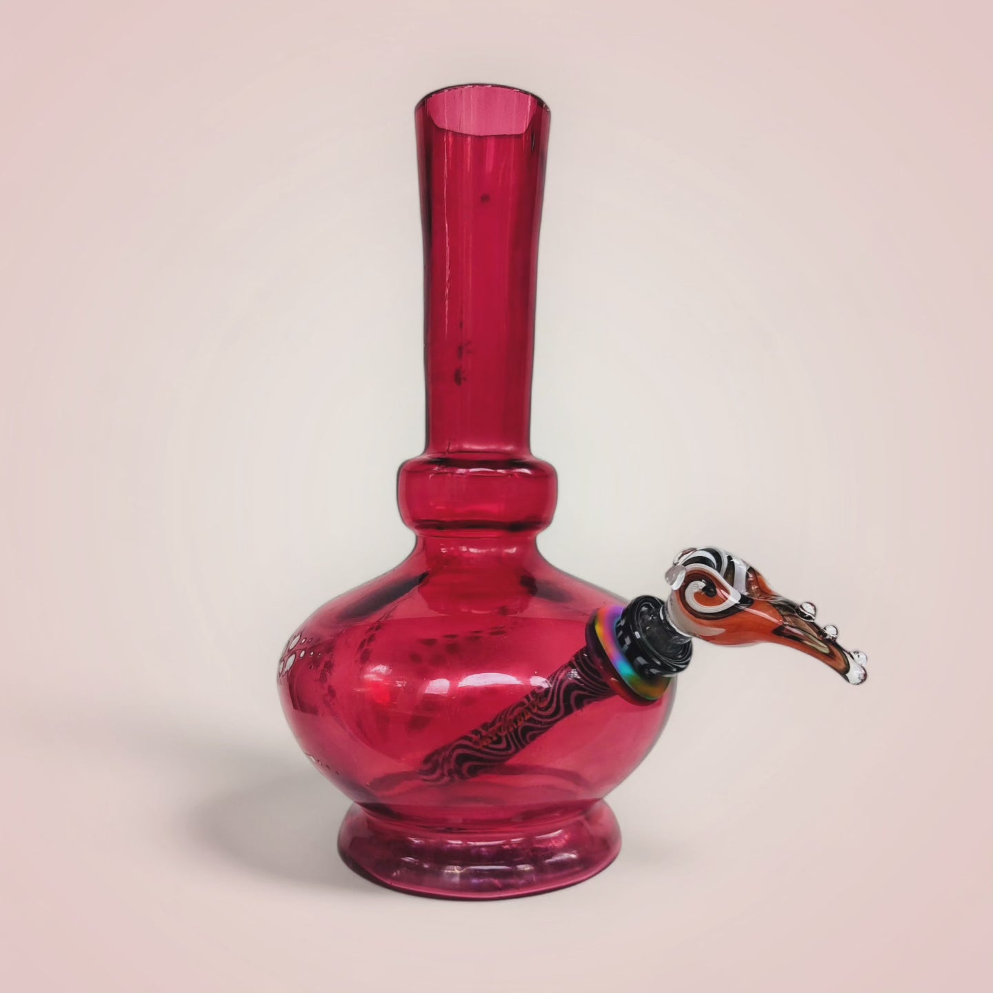 1940s cranberry glass chaos bong