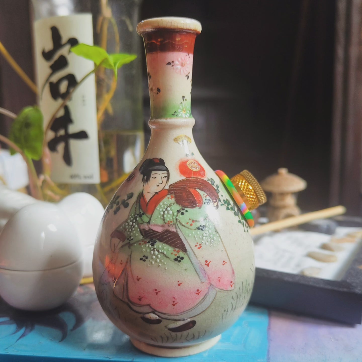 vintage japanese satsuma vase bong