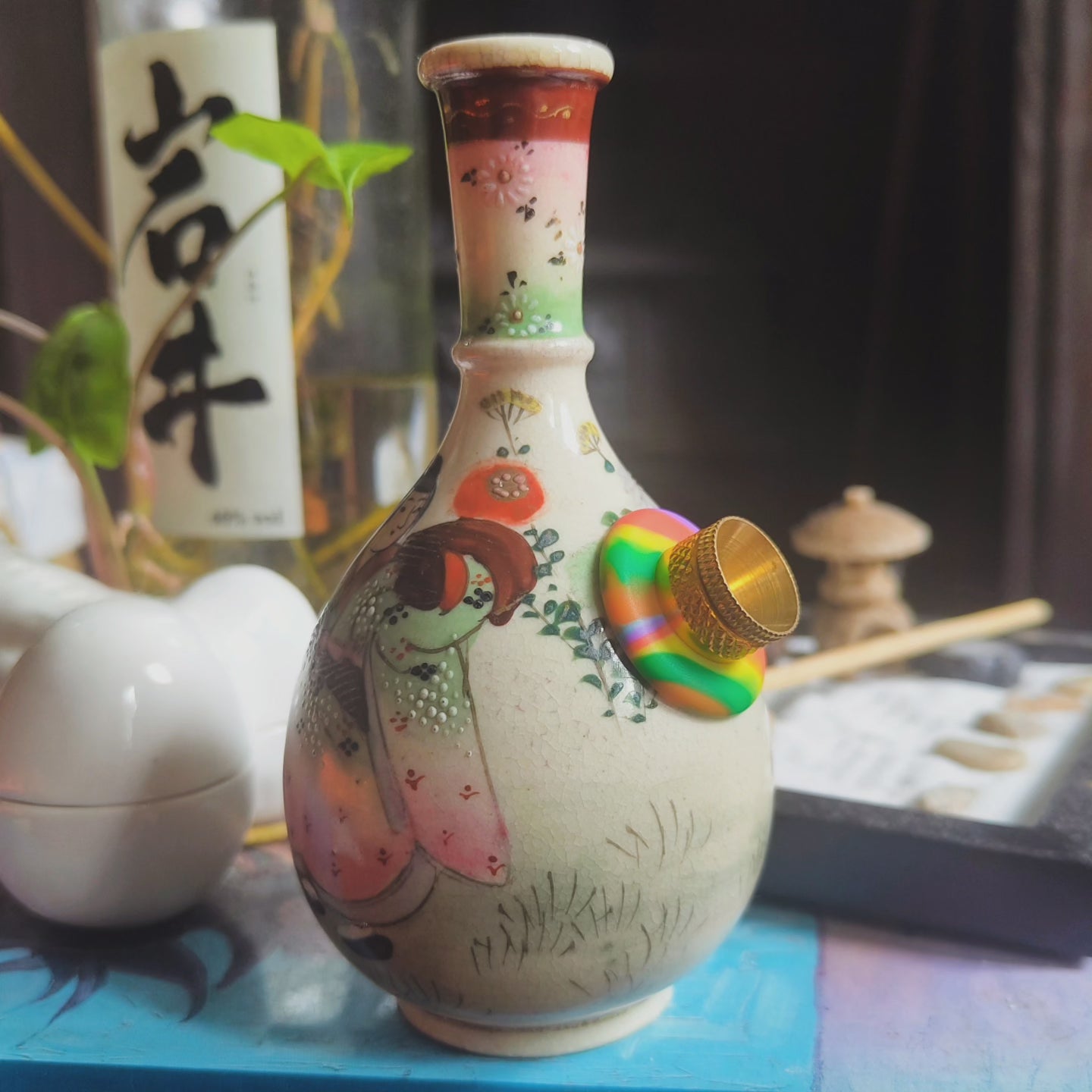 vintage japanese satsuma vase bong