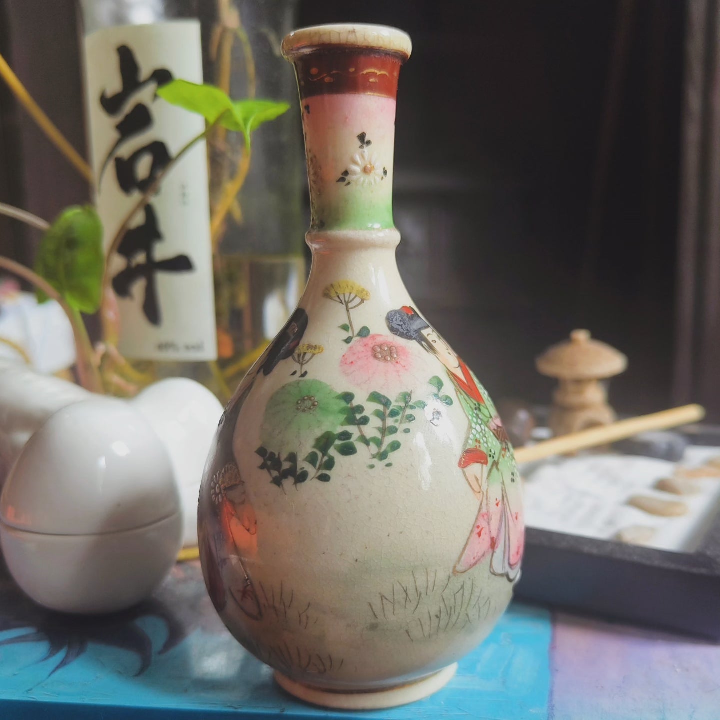 vintage japanese satsuma vase bong