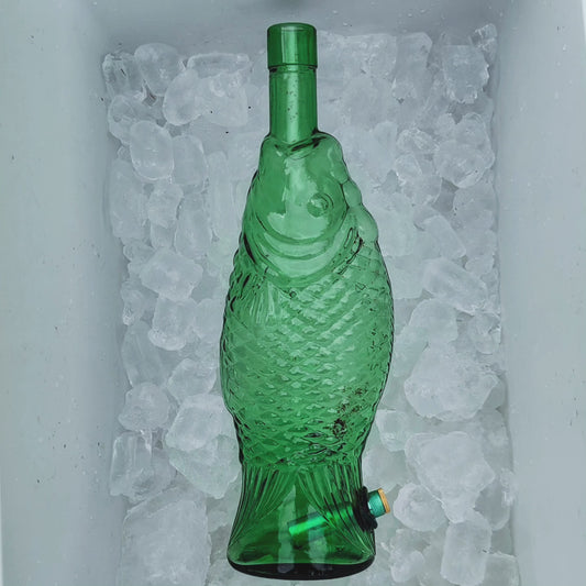 1960s italian green glass barra' bong by antinori bianco