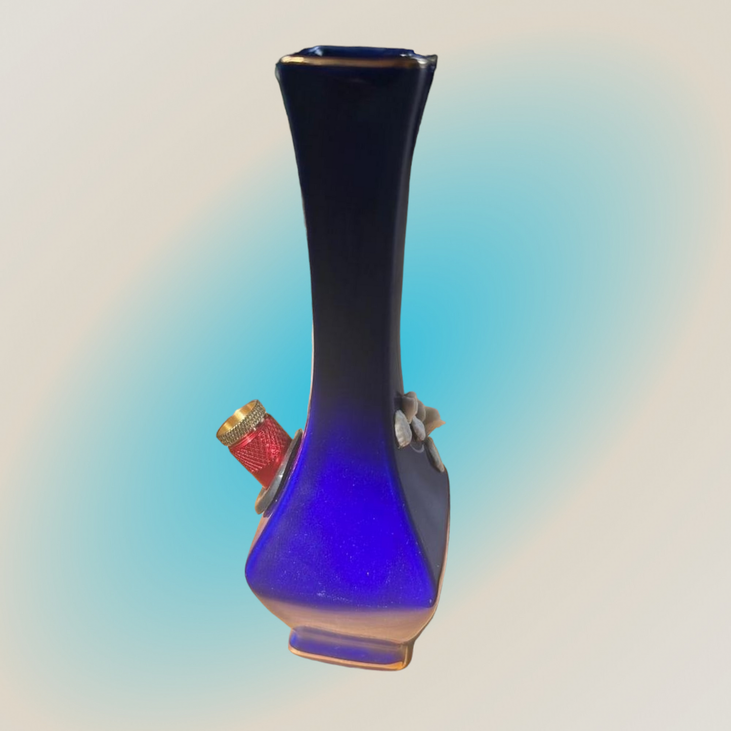 deep royal blue n gold vase