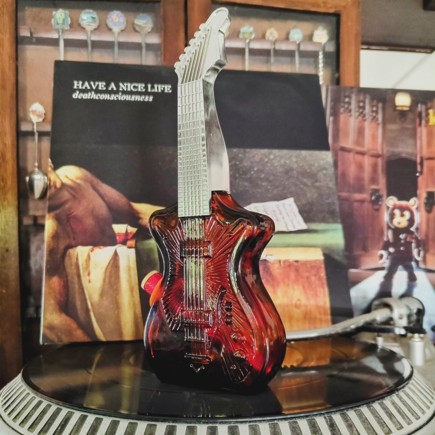 70's amber glass electric guitar bong aka jon bong jovi