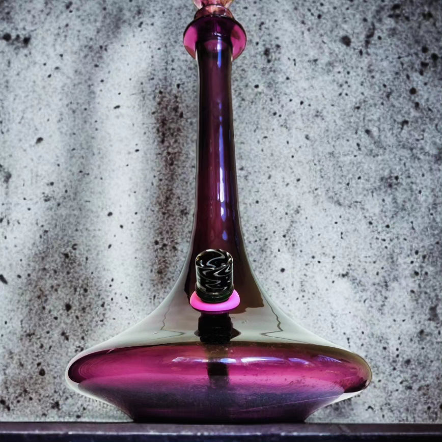 massive retro hand blown amethyst glass genie bong