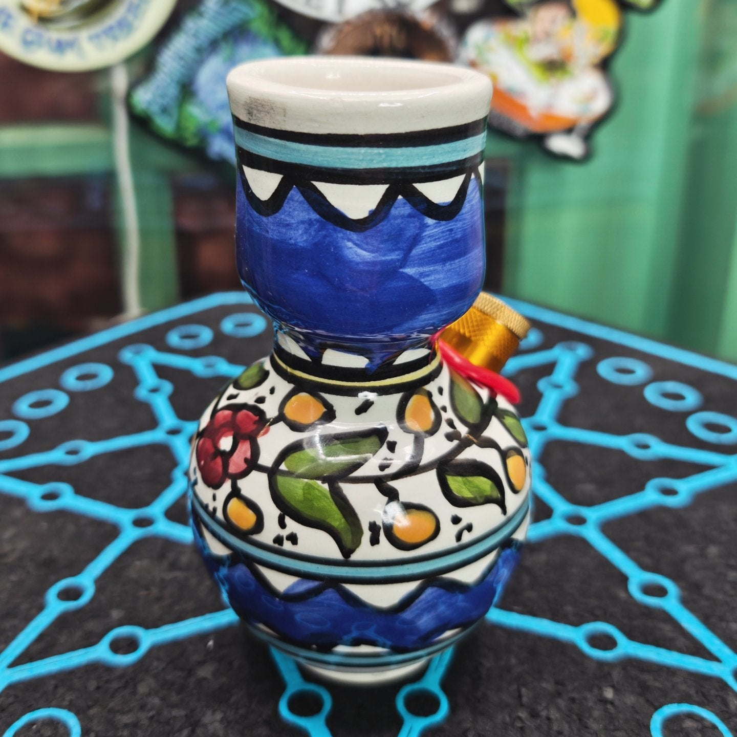 hand painted mexican bong vase