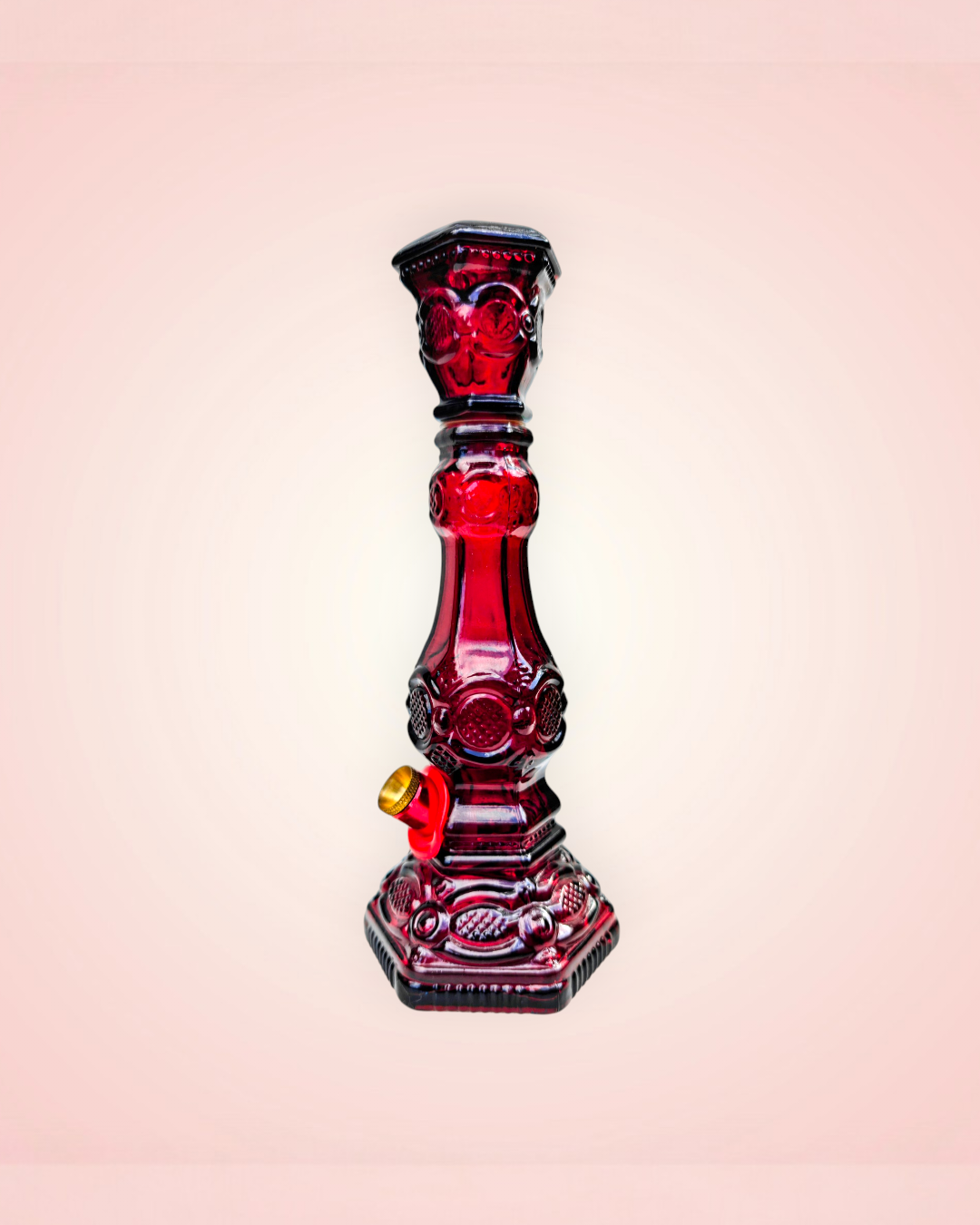1970s cape cod ruby red candlestick bong