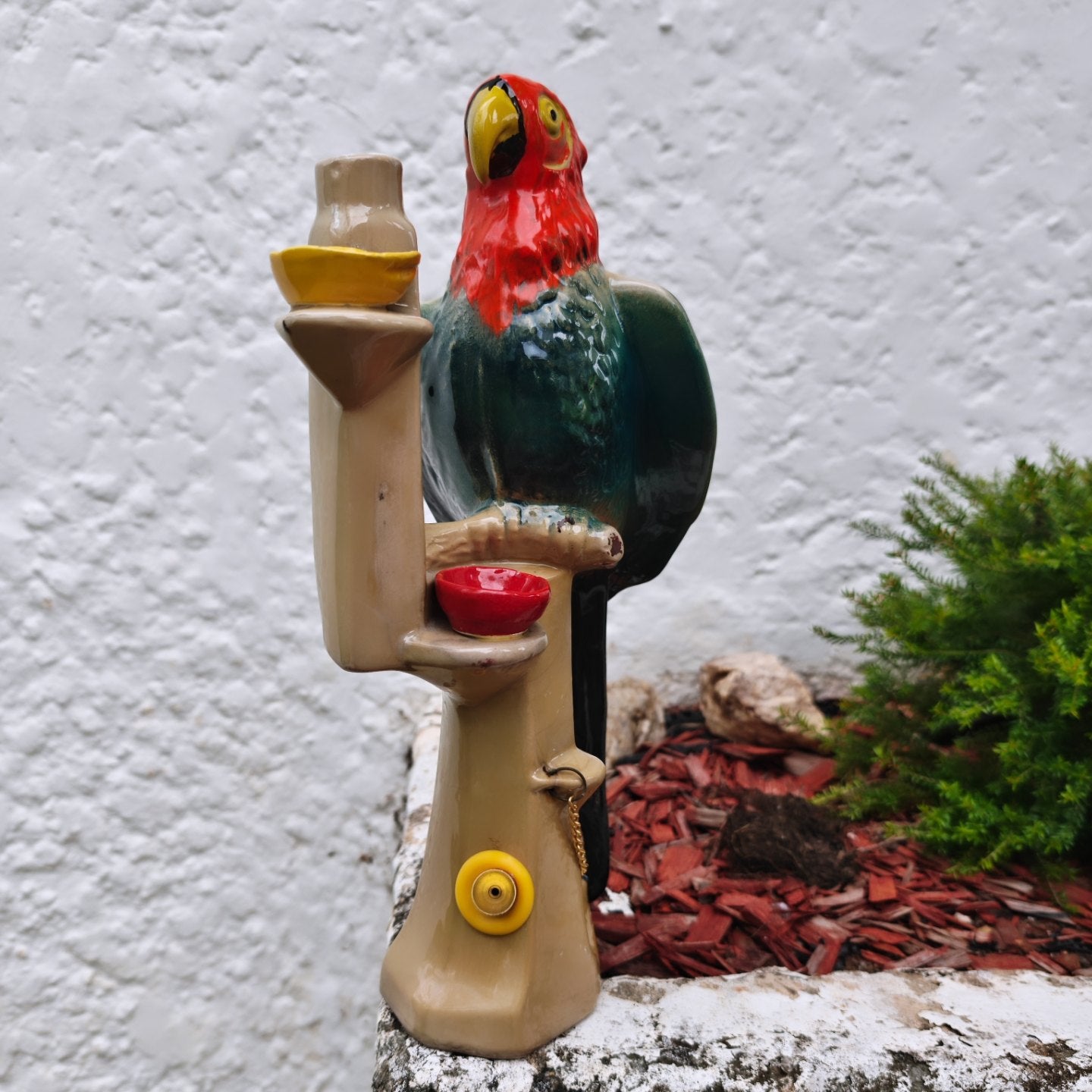 very rare ceramic 70s french annèè dele garnier bird bong