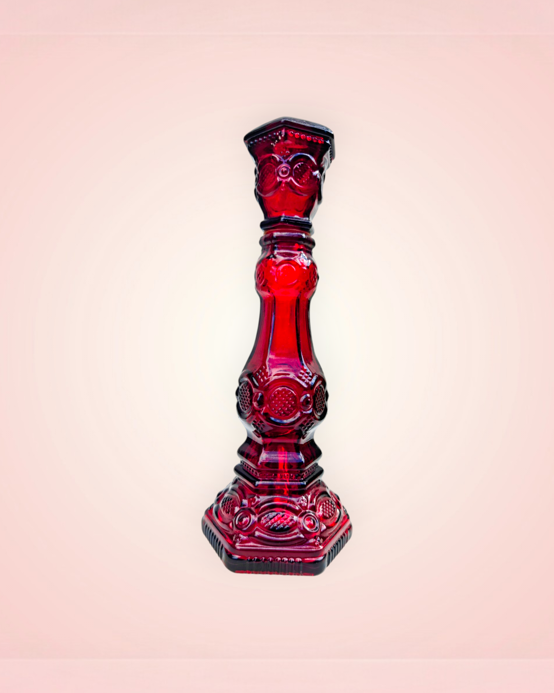 1970s cape cod ruby red candlestick bong