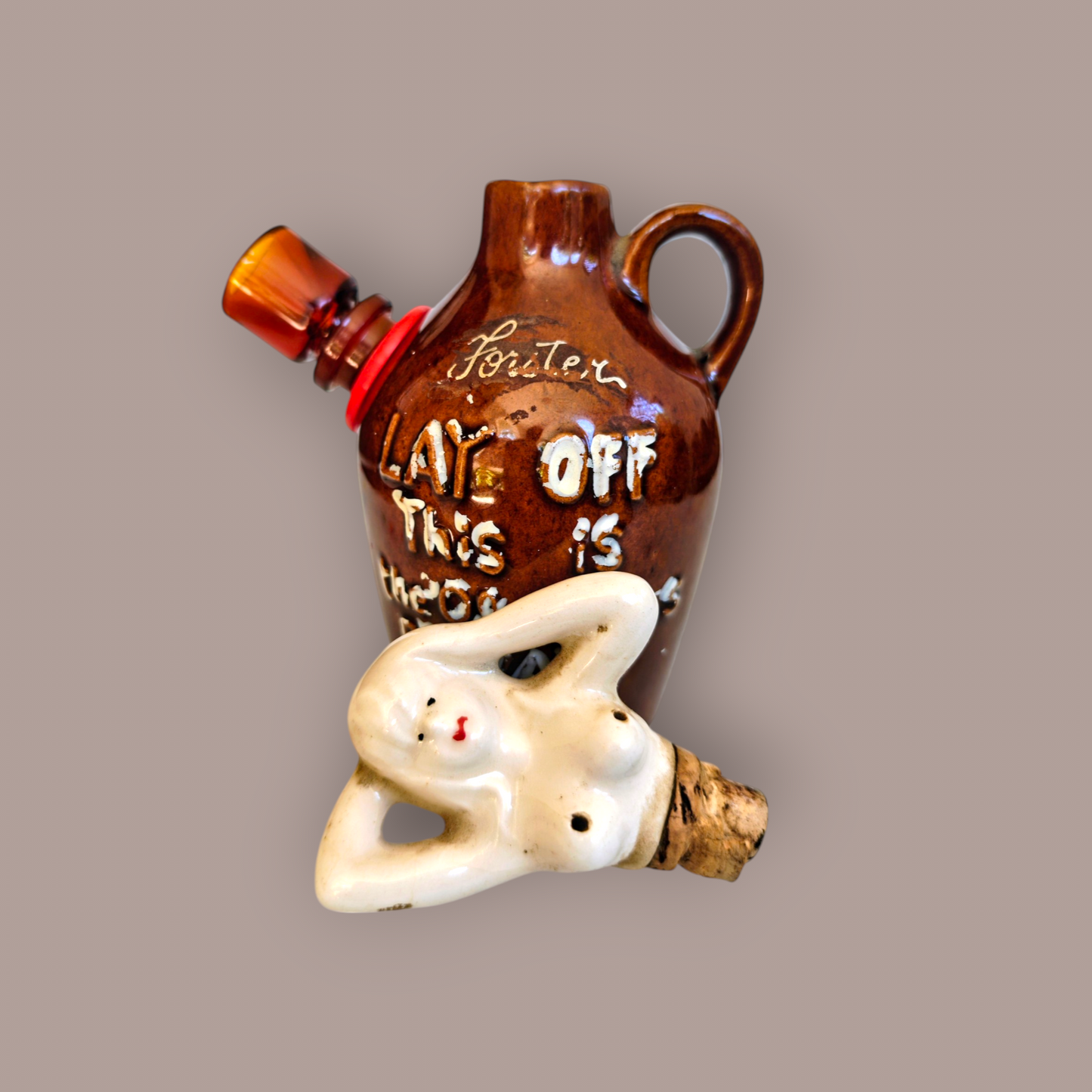 1940s japanese private stock decanter bong with topless tiddies topper