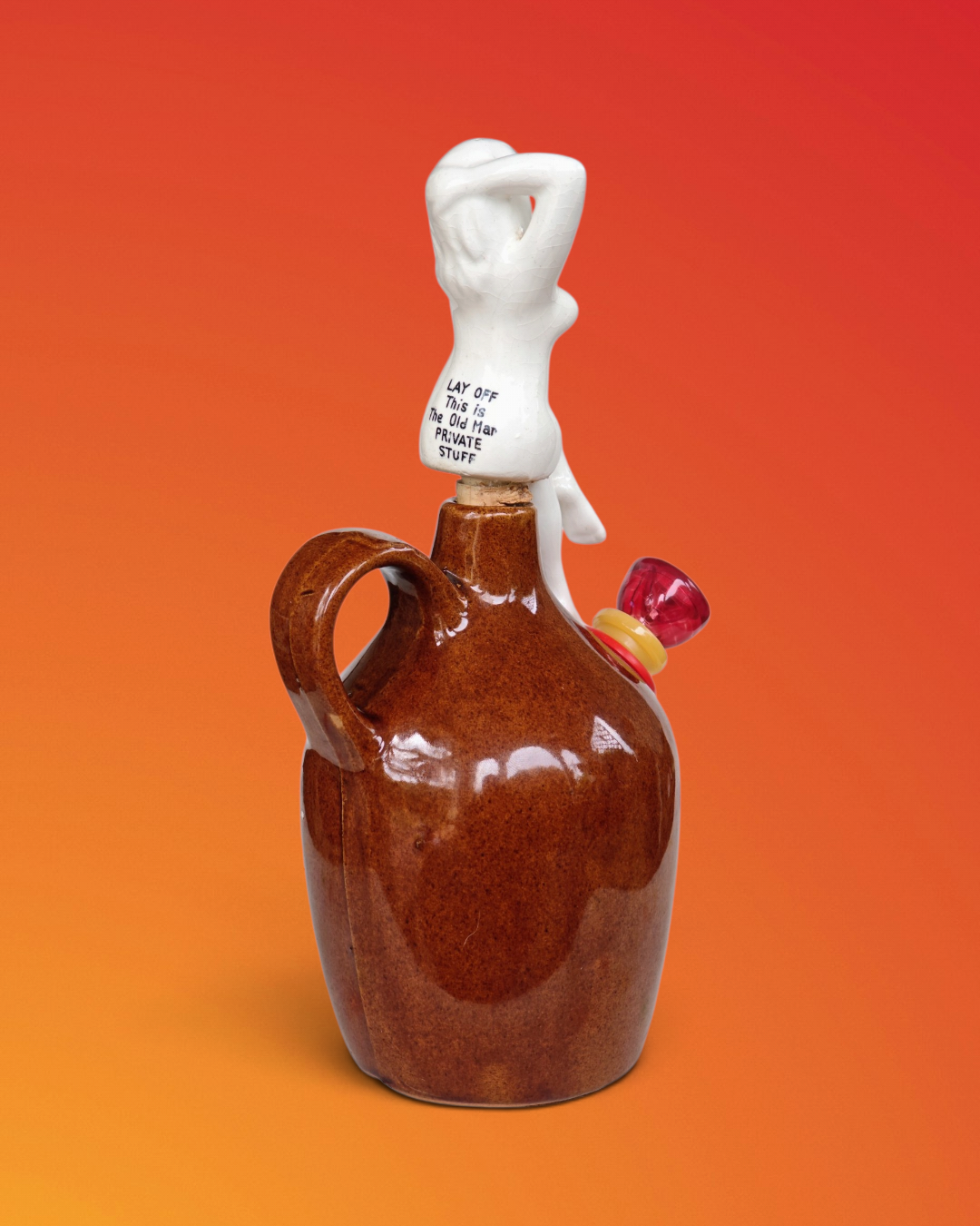 1950s japanese old man's stash bong with nude lady stopper