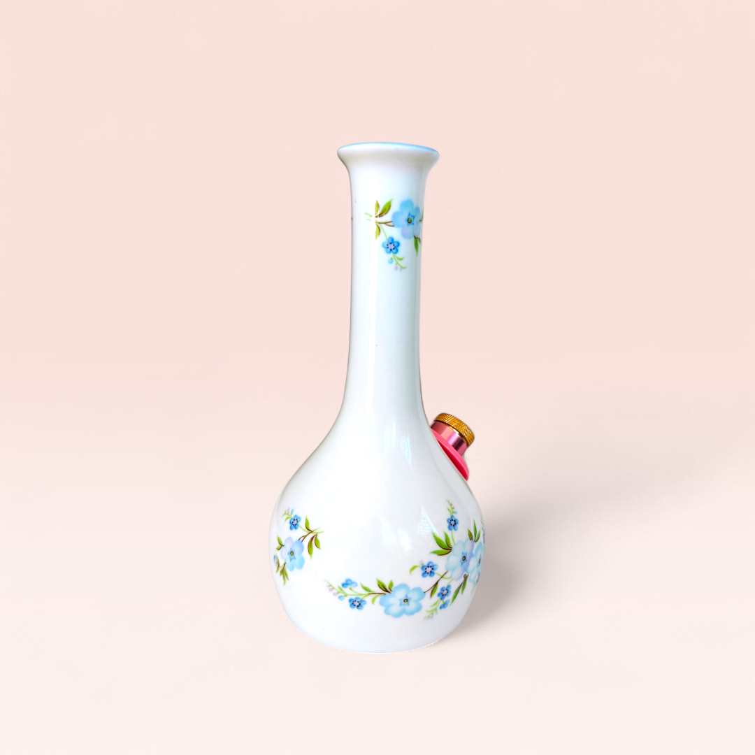 1960s fine bone china crown staffordshire 'roch garden' bud vase bong