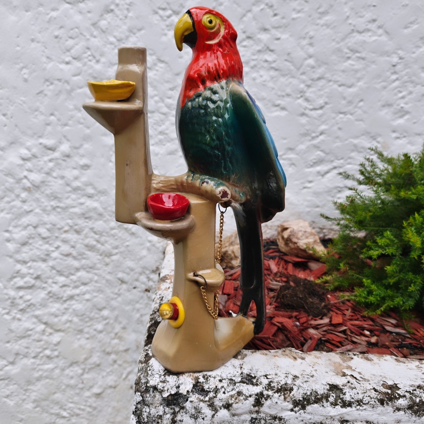 very rare ceramic 70s french annèè dele garnier bird bong