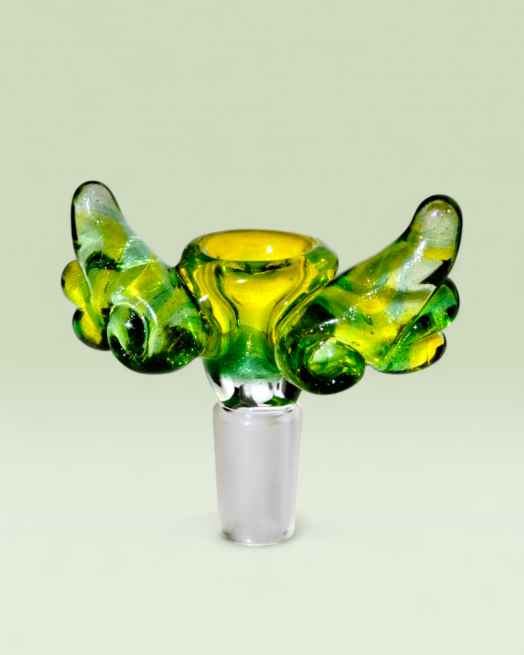 mid 1800's boho czech forest green glass thorn spill vase bong