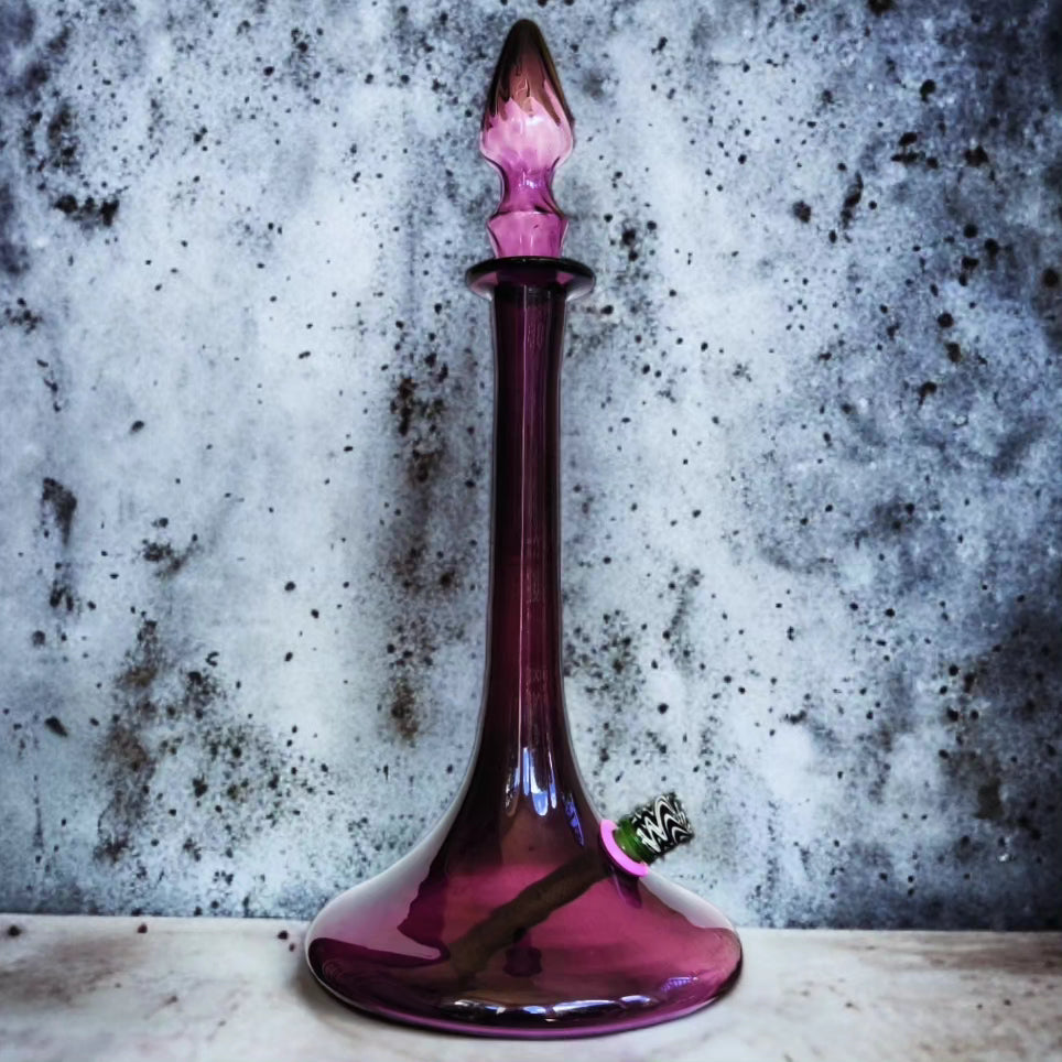 massive retro hand blown amethyst glass genie bong