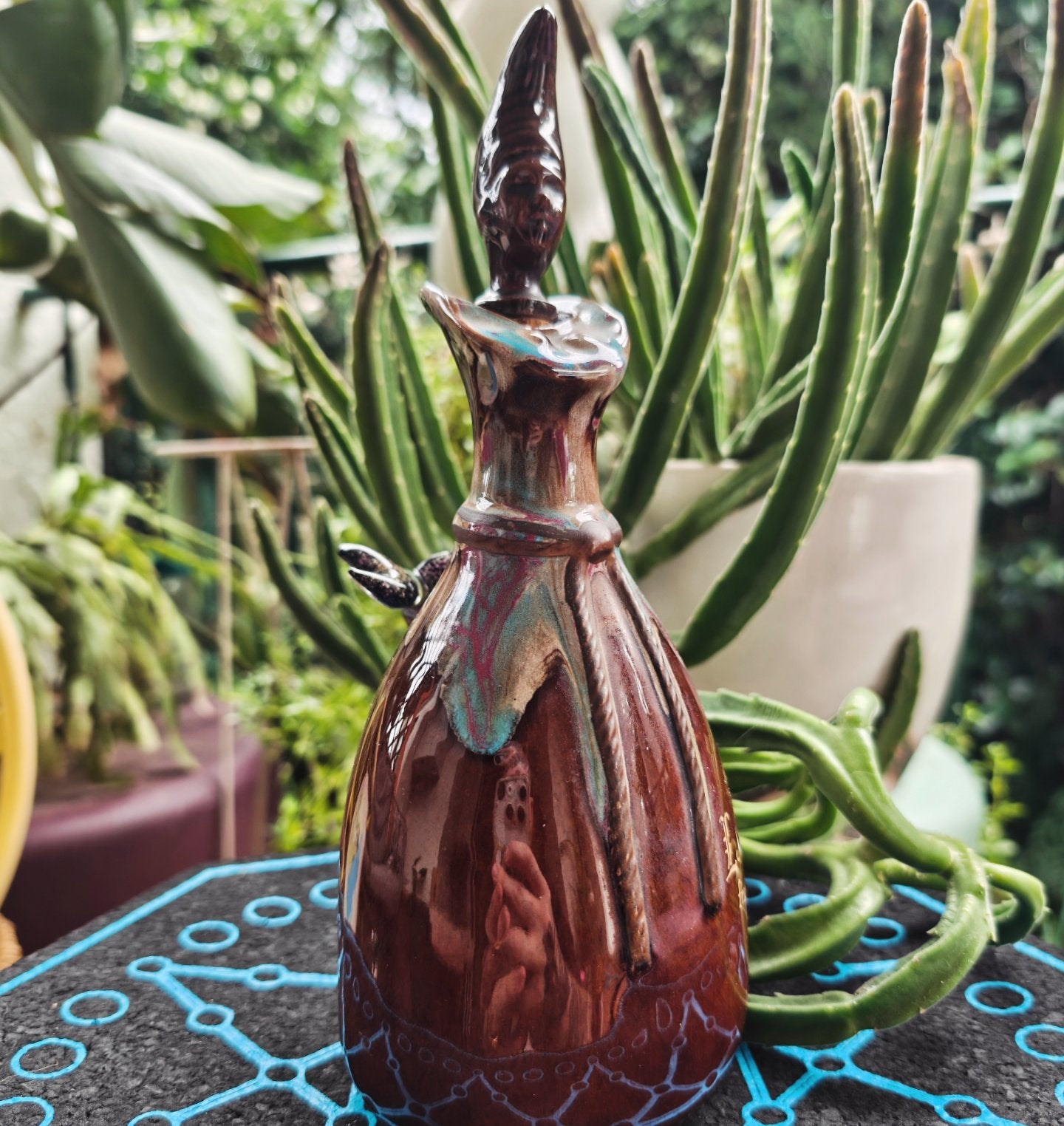 lady luck of brisbane ceramic bong with pink crescent moon bowl