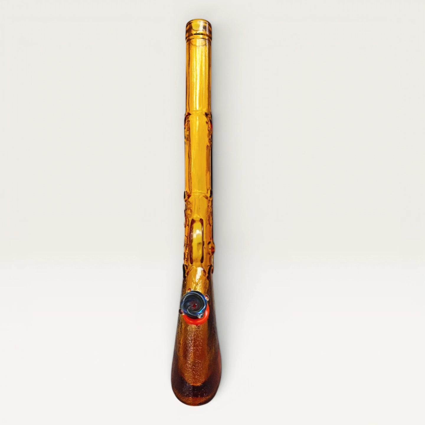 1976 vintage amber glass italian chianti rifle bong