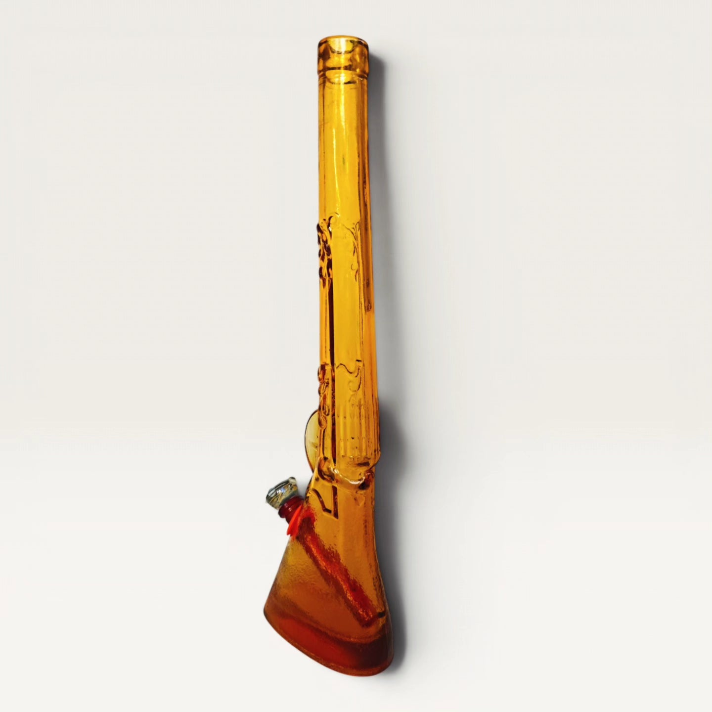 1976 vintage amber glass italian chianti rifle bong