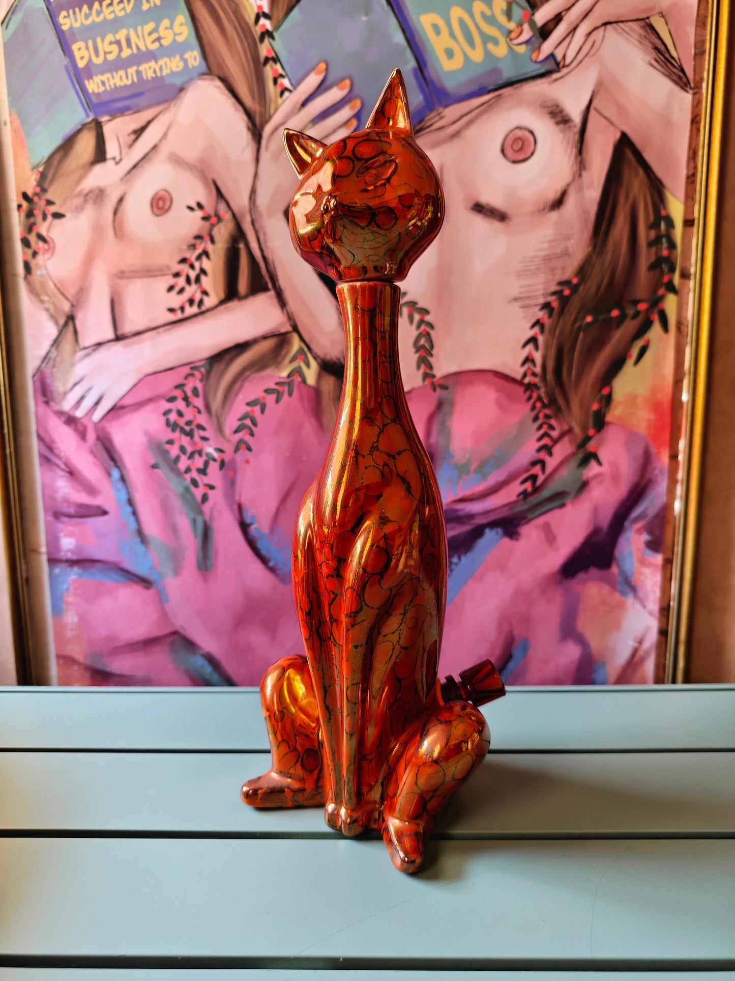 1950s artist signed cat bong